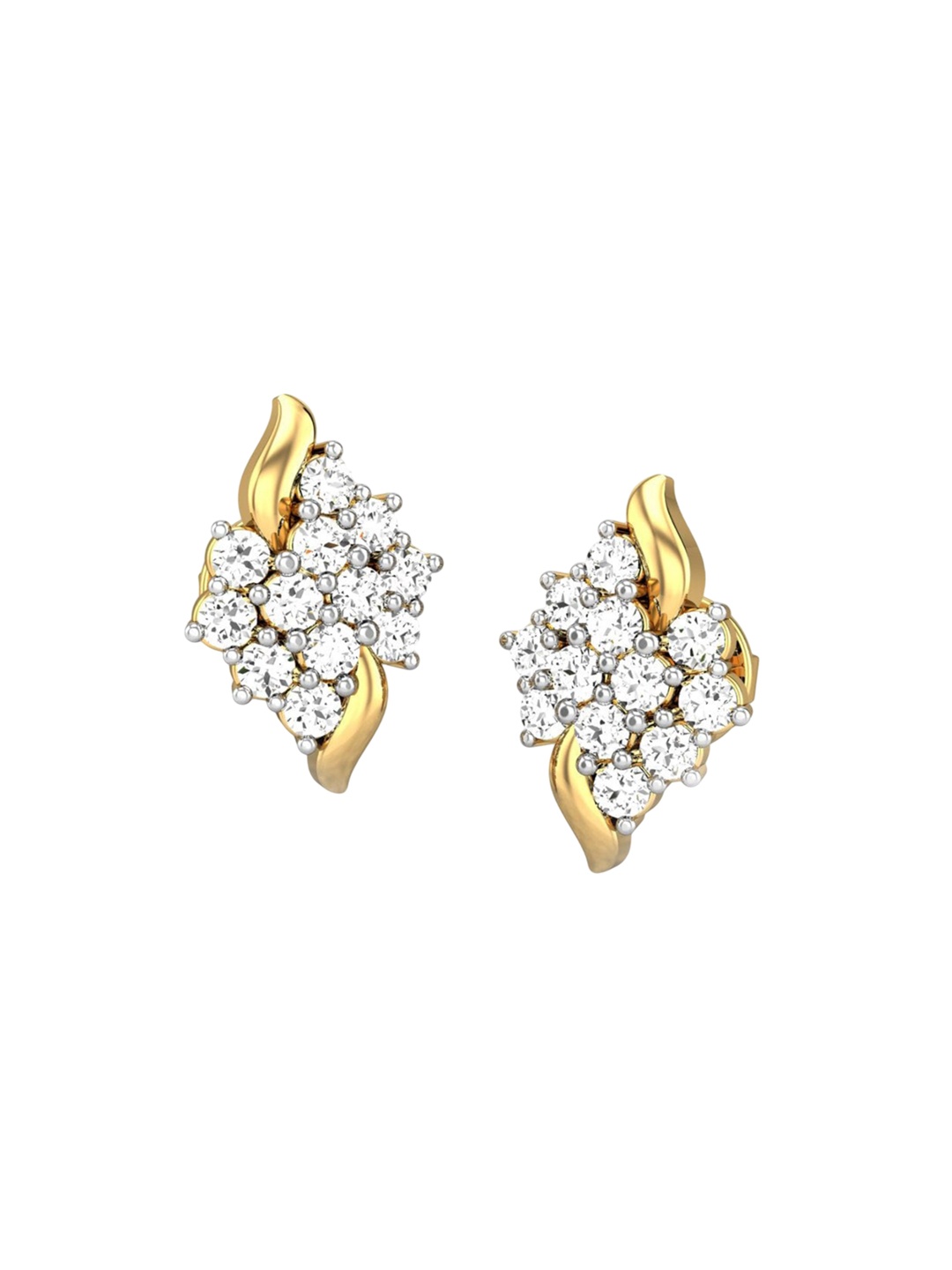 

CANDERE A KALYAN JEWELLERS COMPANY BIS Hallmark 18K Gold CZ Studded Earrings-2.45gm