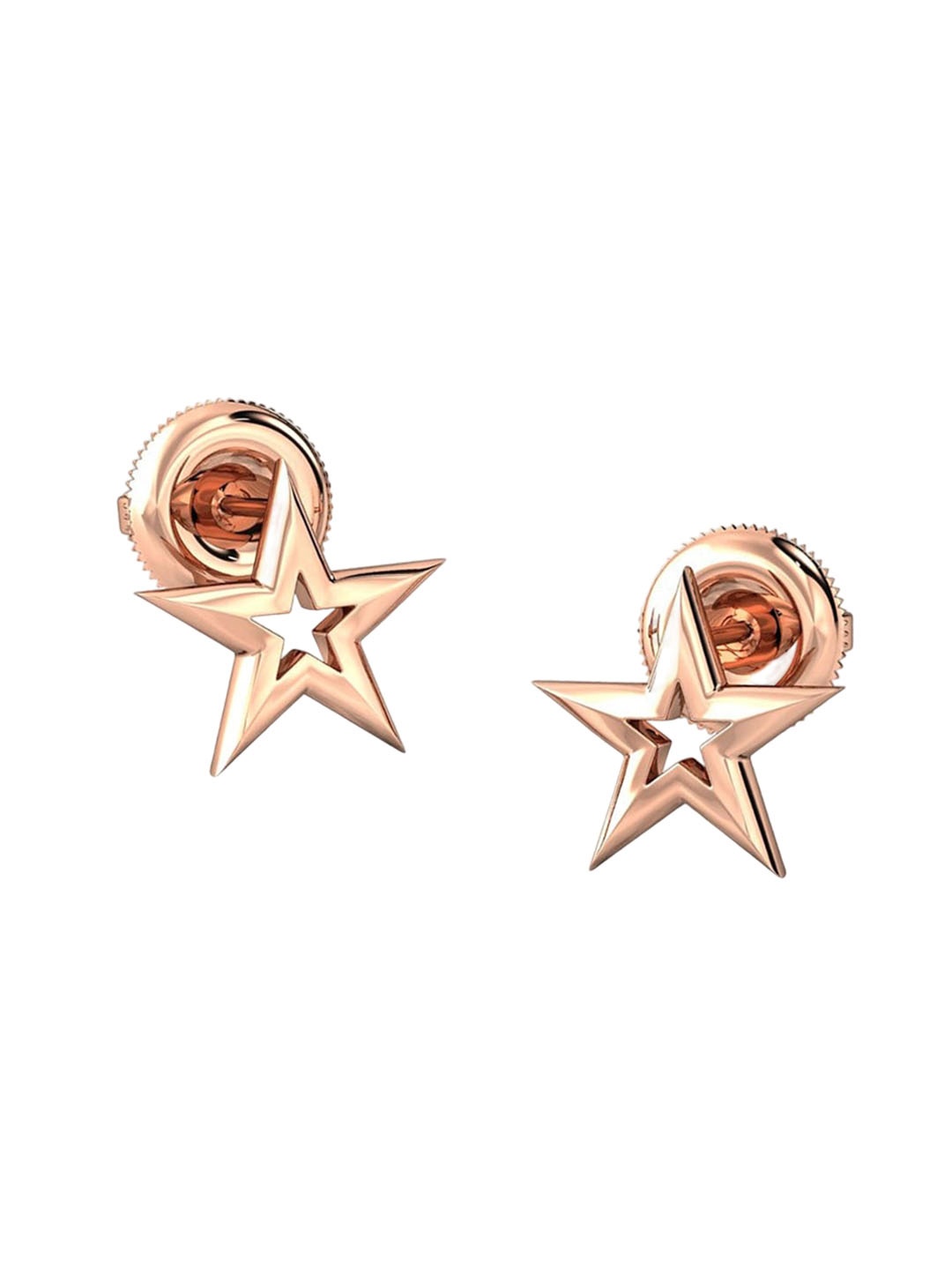 

CANDERE A KALYAN JEWELLERS COMPANY 14KT (585) BIS Hallmark Rose Gold Stud Earrings-1.11 gm