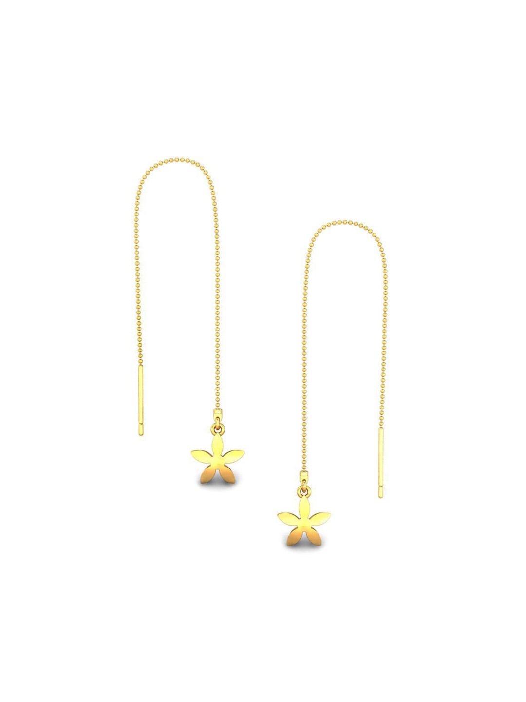 

CANDERE A KALYAN JEWELLERS COMPANY 18KT (750) BIS Hallmark Gold Sui Dhaga Earrings-3.49 gm