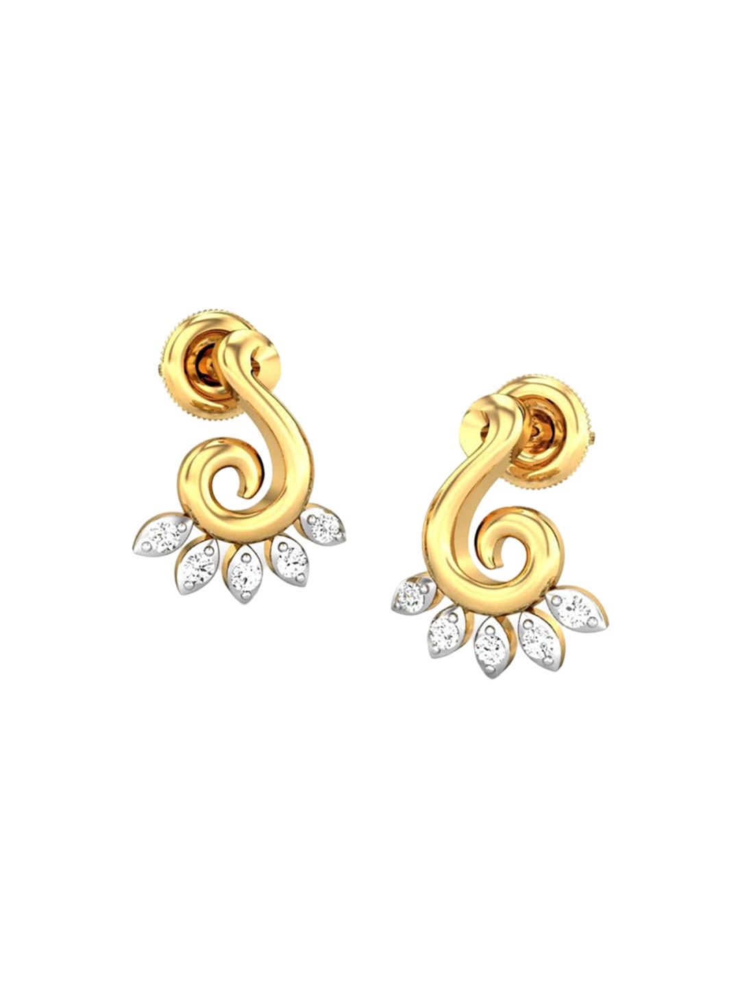 

CANDERE A KALYAN JEWELLERS COMPANY BIS Hallmark 18KT Gold CZ Studded Earrings-1.91gm