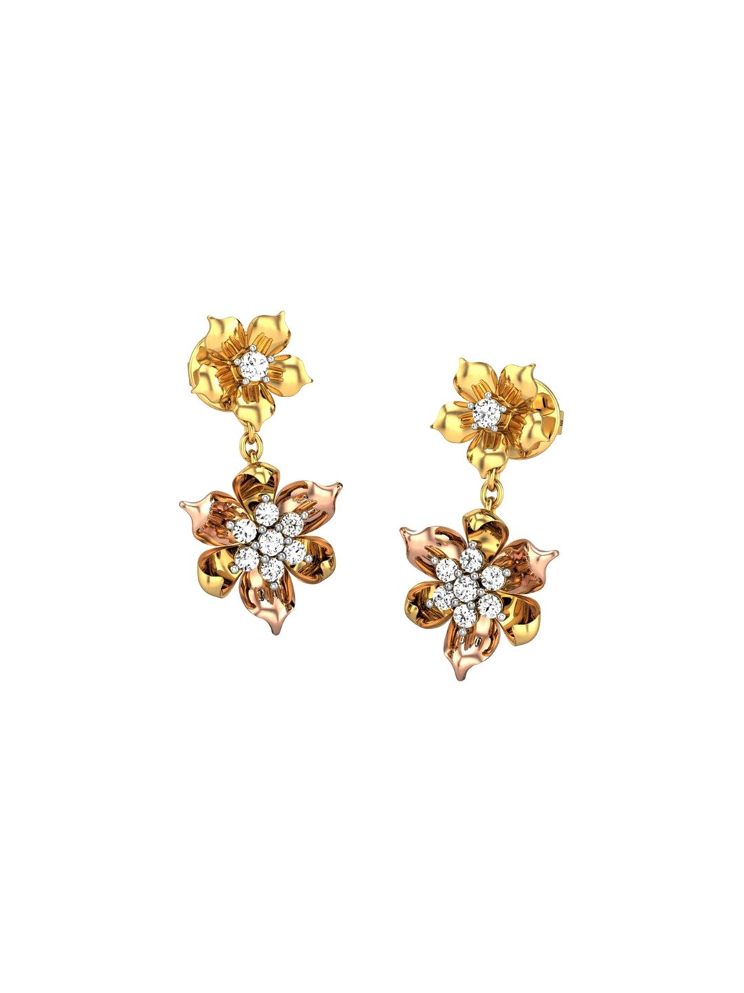 

CANDERE A KALYAN JEWELLERS COMPANY 18KT (750) Gold Diamond Studded Earrings -2.65gm