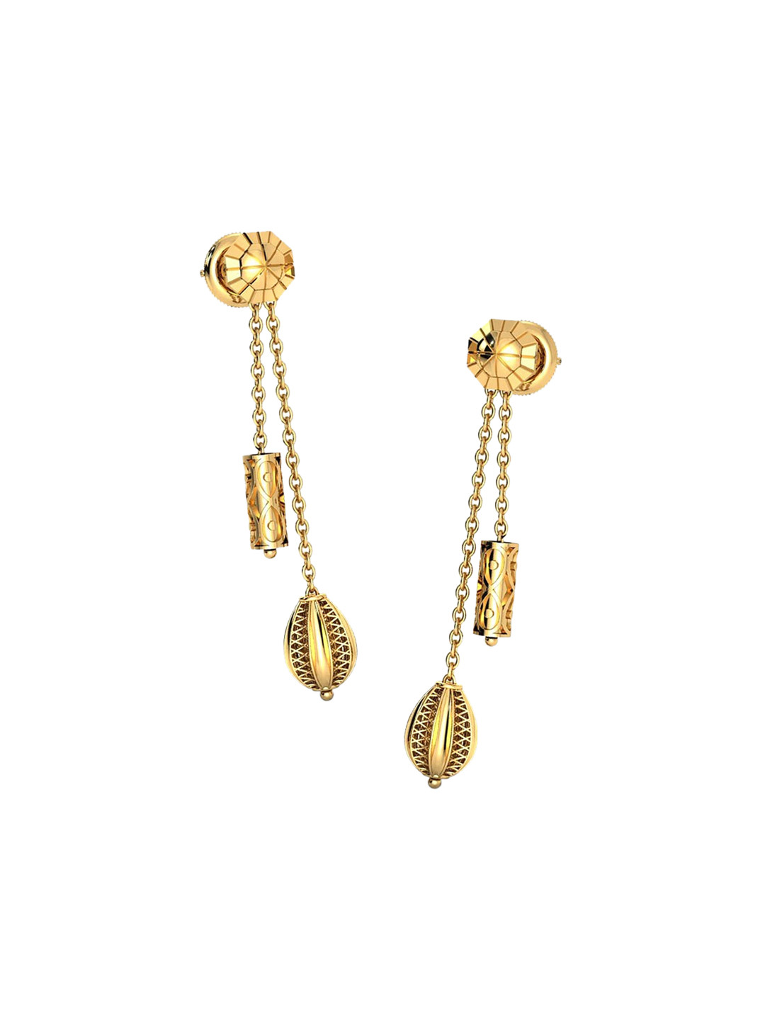 

CANDERE A KALYAN JEWELLERS COMPANY 18KT (750) BIS Hallmark Gold Dangle Earrings-3.4 gm