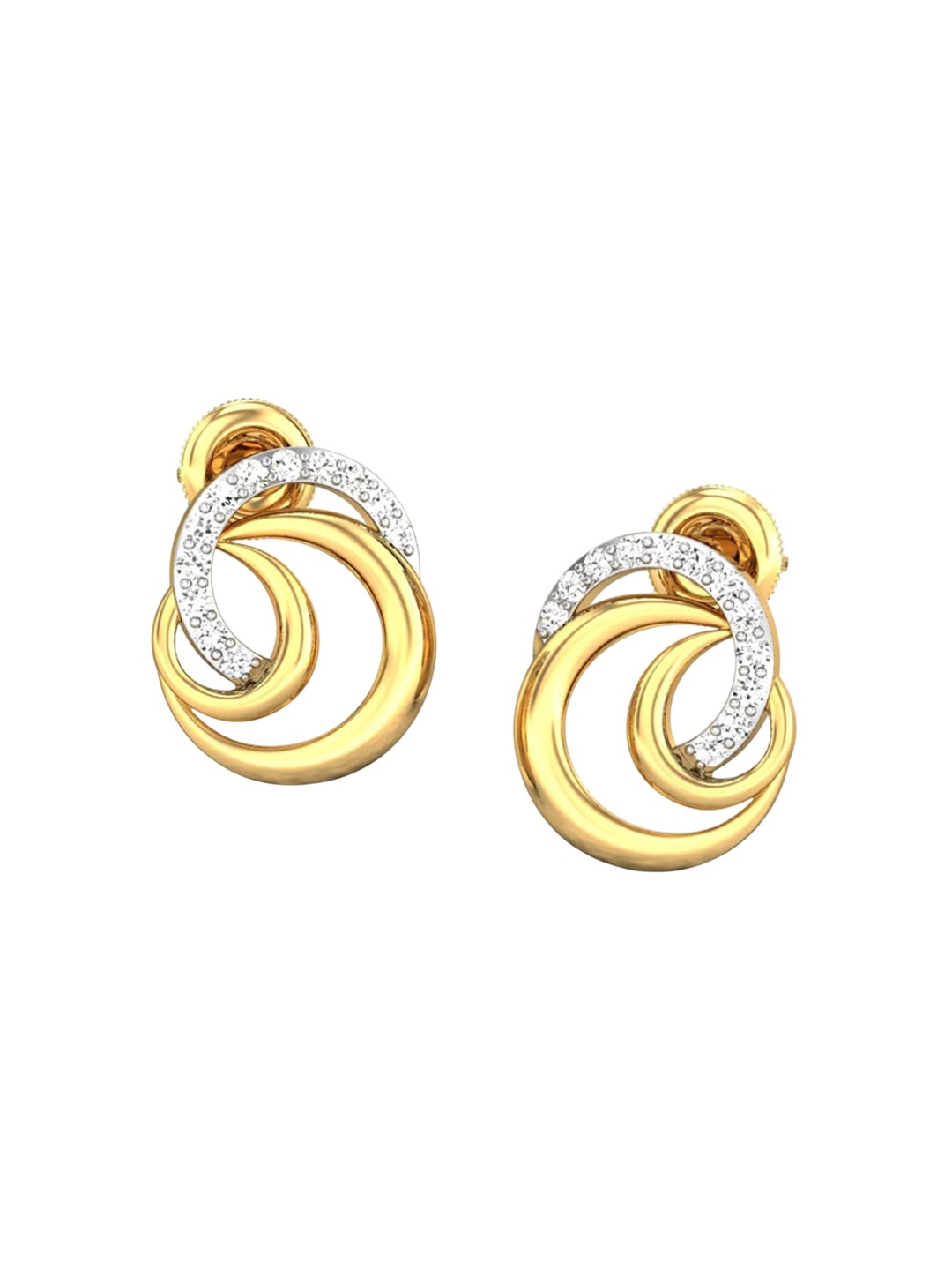 

CANDERE A KALYAN JEWELLERS COMPANY BIS Hallmark 14K Gold CZ Studded Earrings-1.78gm