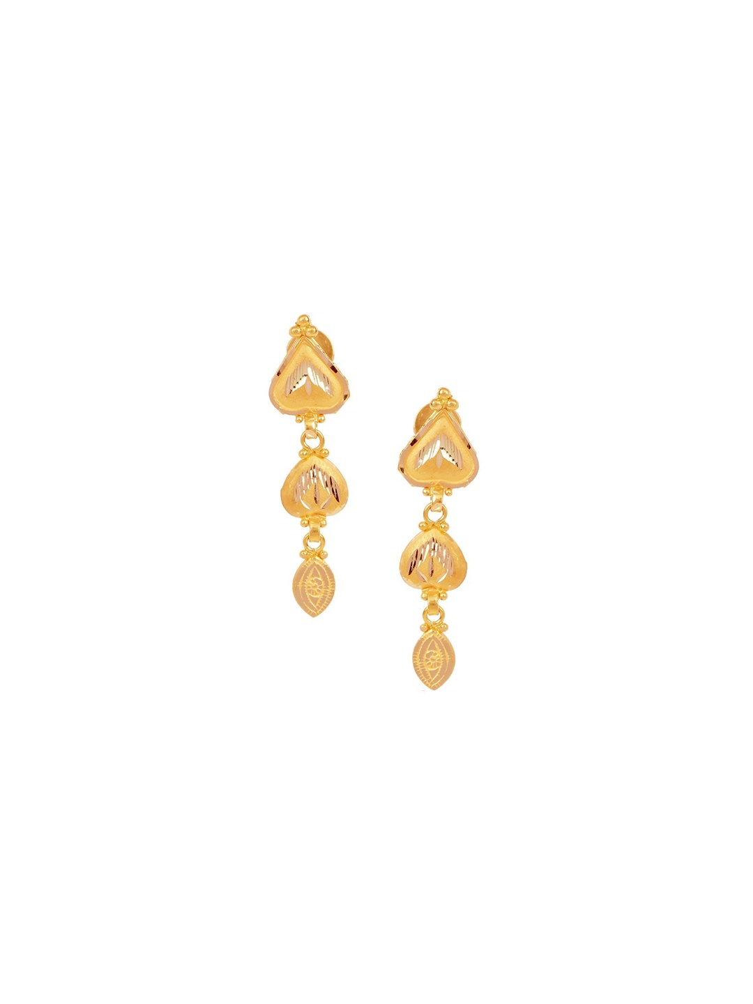 

CANDERE A KALYAN JEWELLERS COMPANY 18KT (750) BIS Hallmark Gold Dangle Earrings-1.88 gm