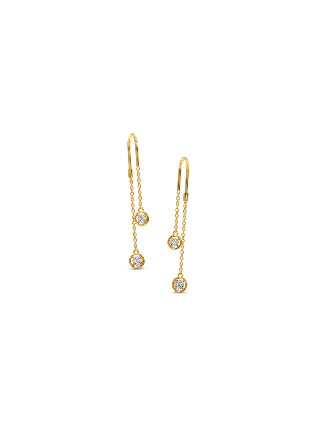 

CANDERE A KALYAN JEWELLERS COMPANY BIS Hallmark 14KT (585) Gold Diamond Earrings-1.96 gm