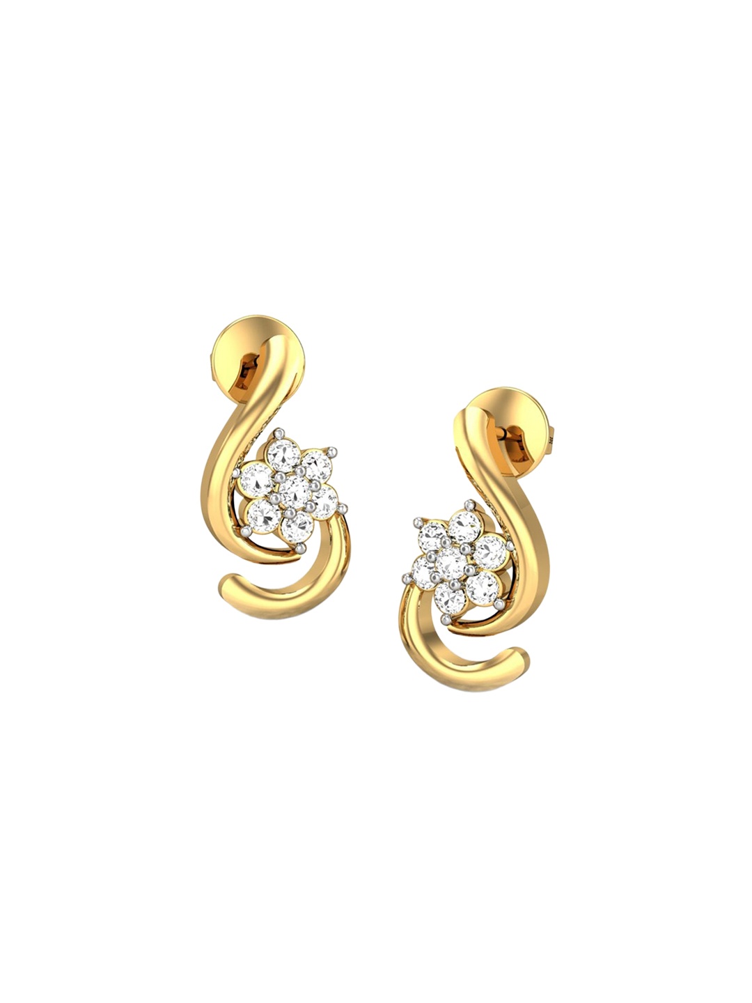 

CANDERE A KALYAN JEWELLERS COMPANY 22KT (916) Gold Cubic Zirconia Studded Earrings-2.78 gm