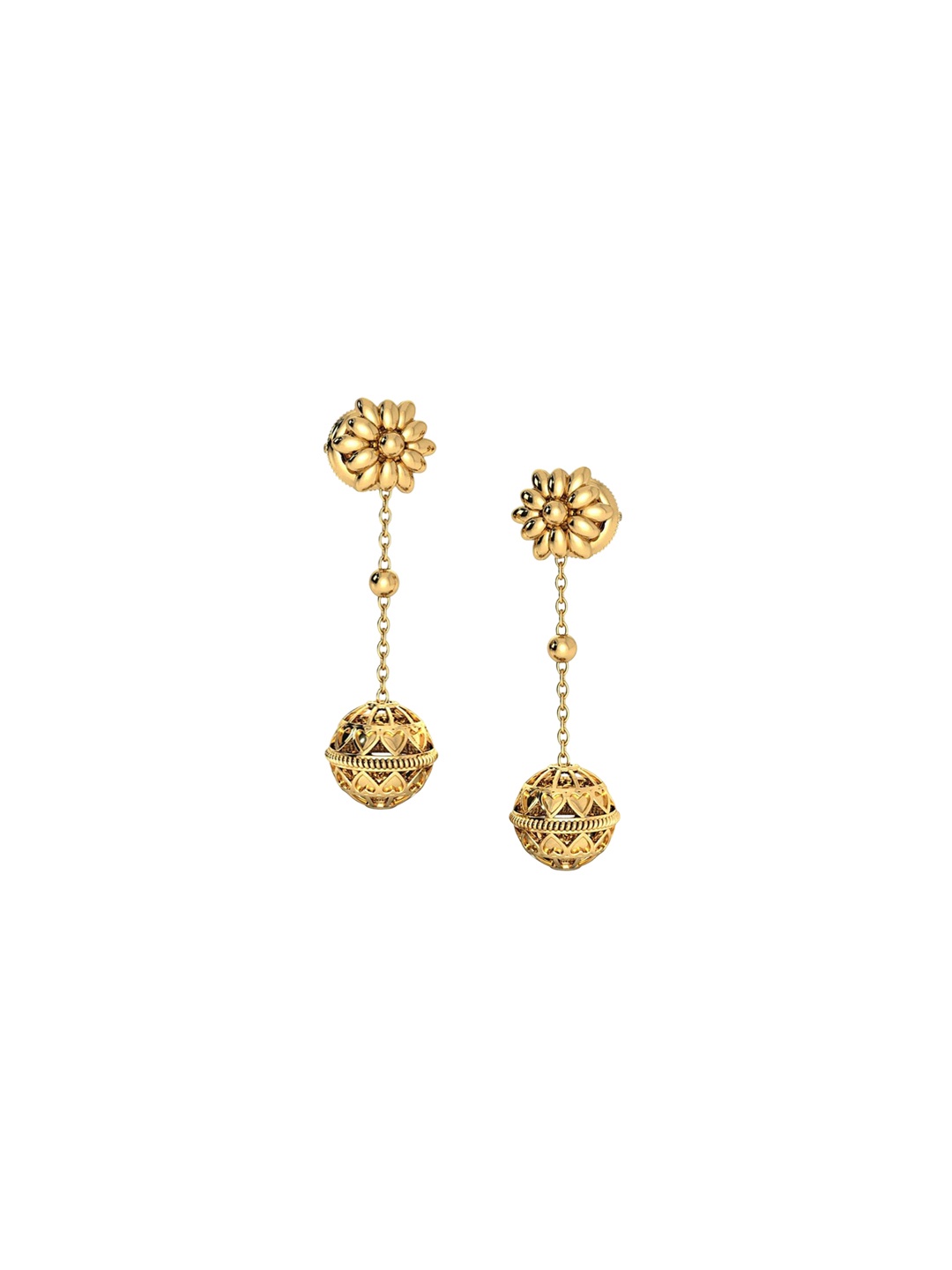 

CANDERE A KALYAN JEWELLERS COMPANY 18KT (750) BIS Hallmark Gold Dangle Earrings-3.5 gm