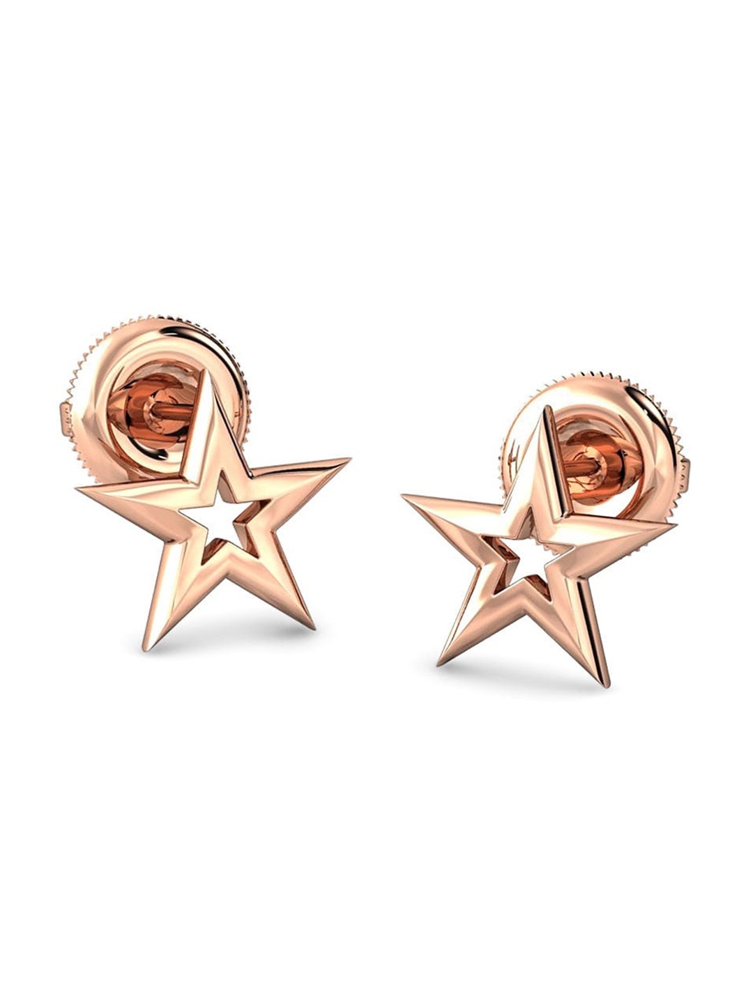 

CANDERE A KALYAN JEWELLERS COMPANY 18KT (750) BIS Hallmark Rose Gold Stud Earrings-1.31 gm