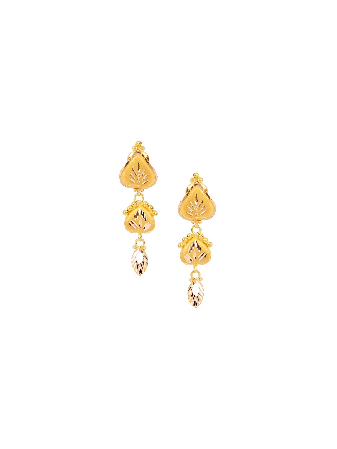 

CANDERE A KALYAN JEWELLERS COMPANY 22KT (916) BIS Hallmark Gold Dangle Earrings-2.66 gm