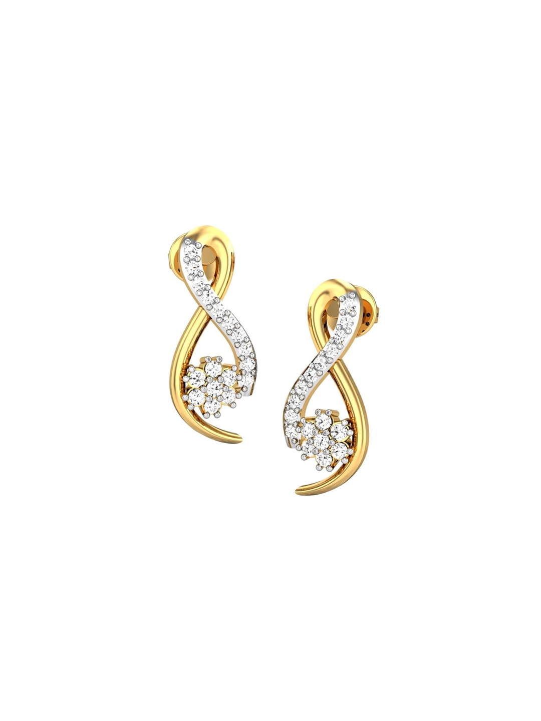 

CANDERE A KALYAN JEWELLERS COMPANY 22KT (916) Gold Cubic Zirconia Studded Earrings-3.63 gm