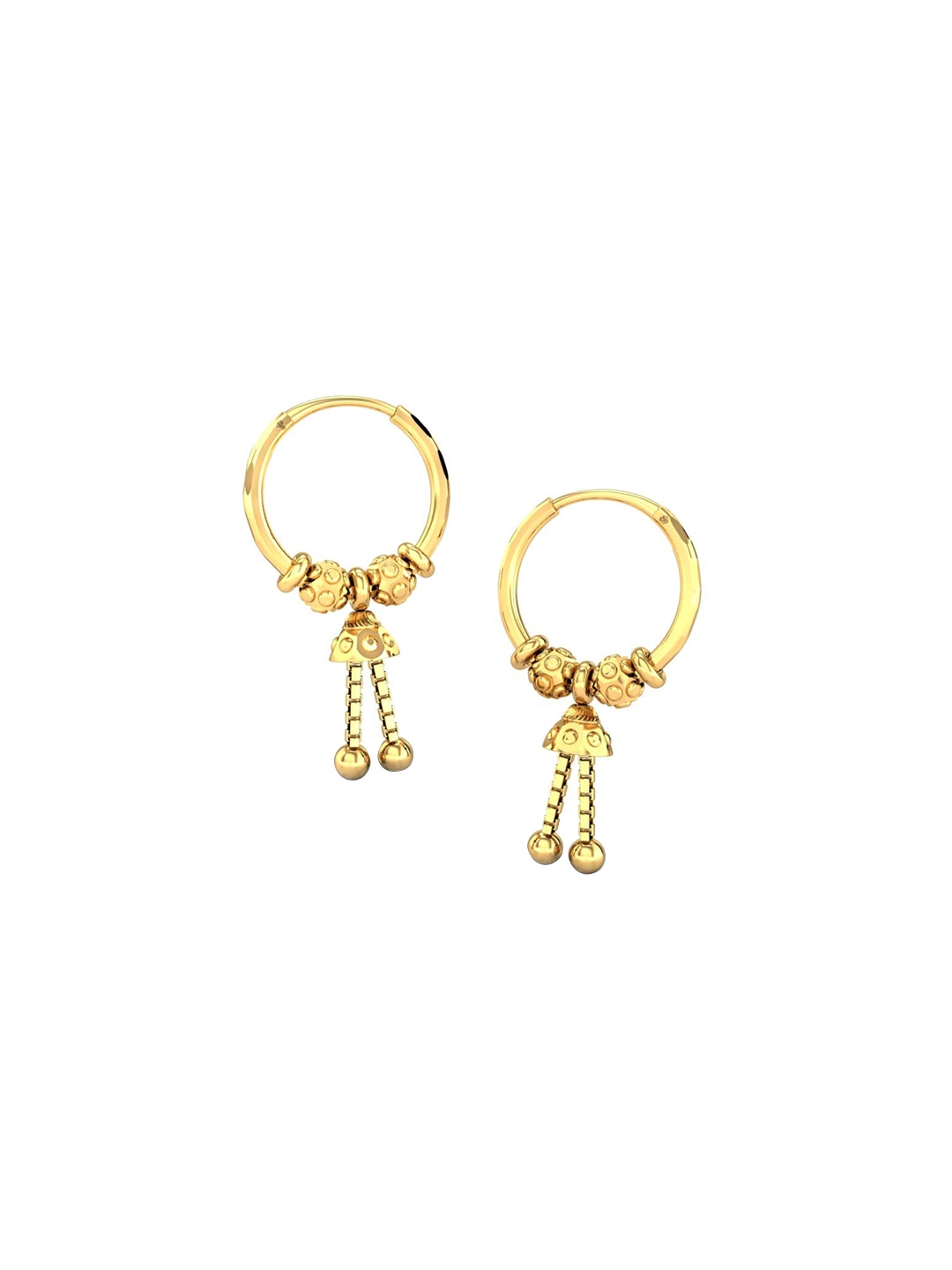 

CANDERE A KALYAN JEWELLERS COMPANY 22KT (916) BIS Hallmark Gold Hoop Earrings-3.5 gm