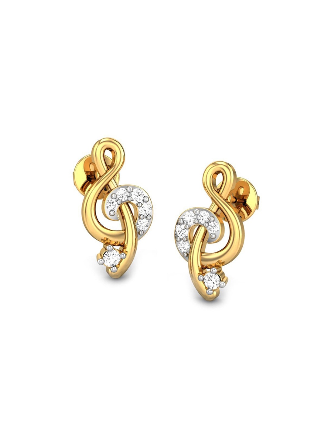 

CANDERE A KALYAN JEWELLERS COMPANY 18KT (750) Gold Cubic Zirconia Studded Earrings-2.06gm