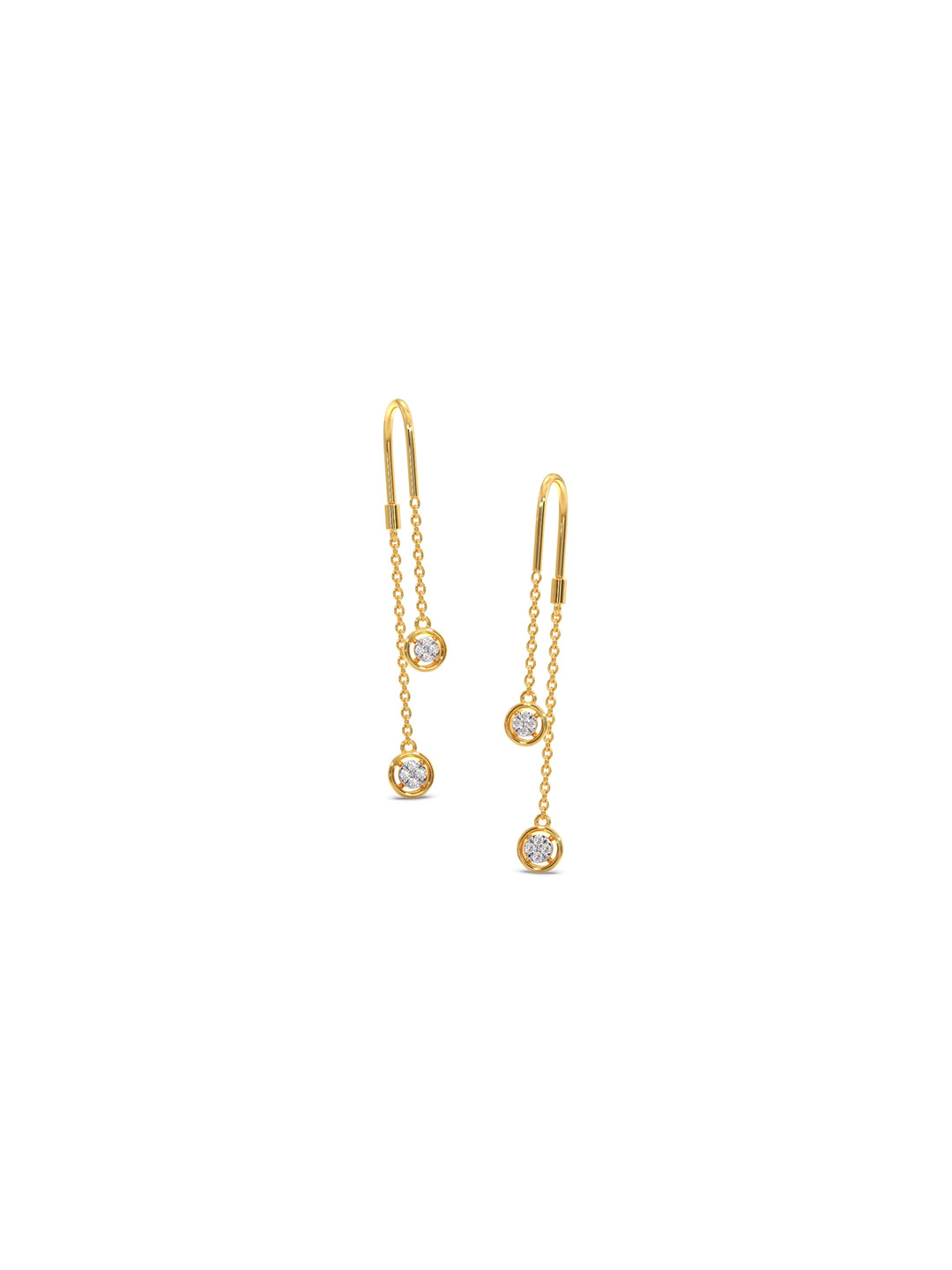 

CANDERE A KALYAN JEWELLERS COMPANY BIS Hallmark 18KT (750) Gold Diamond Earrings-2.31 gm