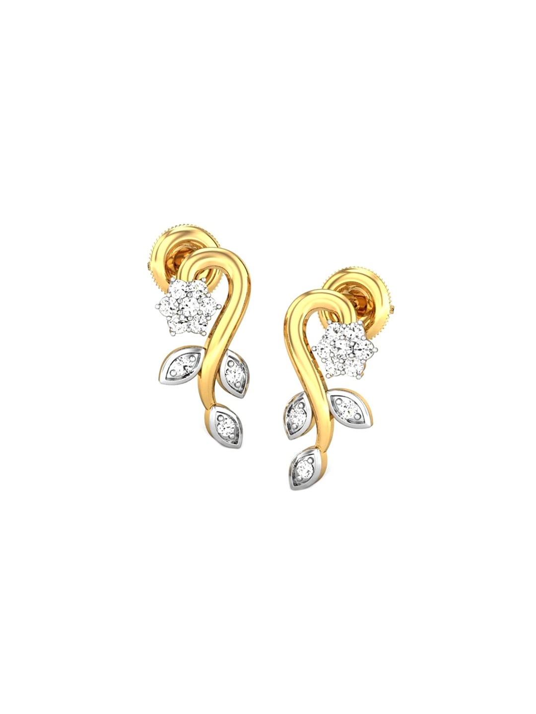 

CANDERE A KALYAN JEWELLERS COMPANY 14KT (585) Gold Cubic Zirconia Studded Earrings-2.06 gm