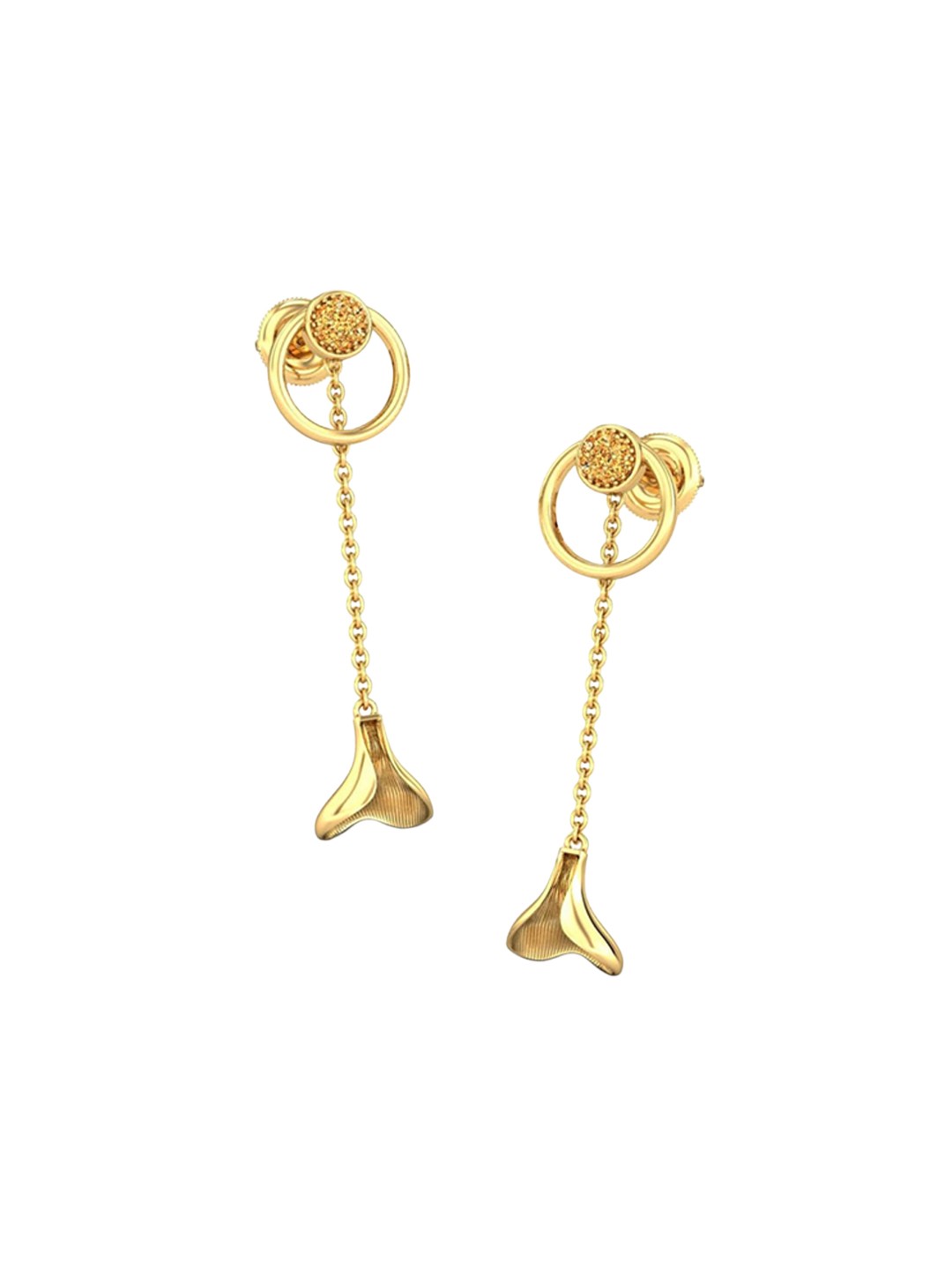 

CANDERE A KALYAN JEWELLERS COMPANY 18KT (750) Gold CZ Studded Dangle Earrings-3.04 gm