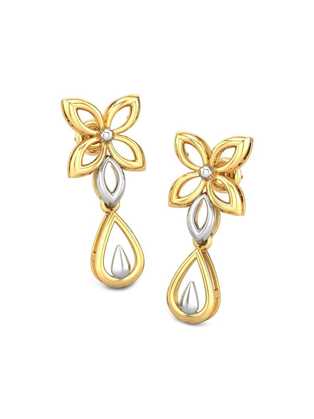 

CANDERE A KALYAN JEWELLERS COMPANY 18KT (750) BIS Hallmark Gold Dangle Earrings-3.0 gm