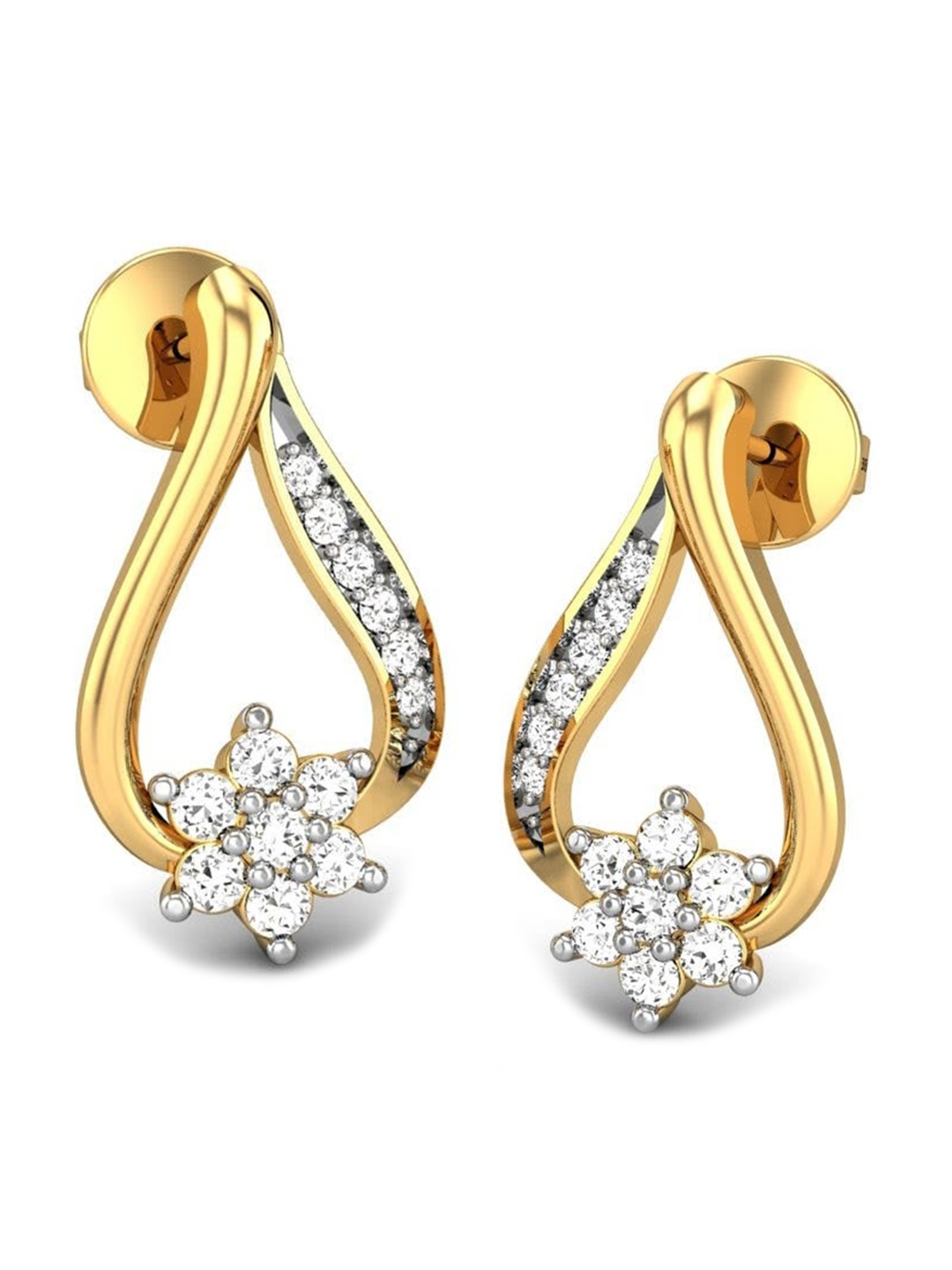 

CANDERE A KALYAN JEWELLERS COMPANY BIS Hallmark 18KT Gold CZ Studded Earrings-2.4gm