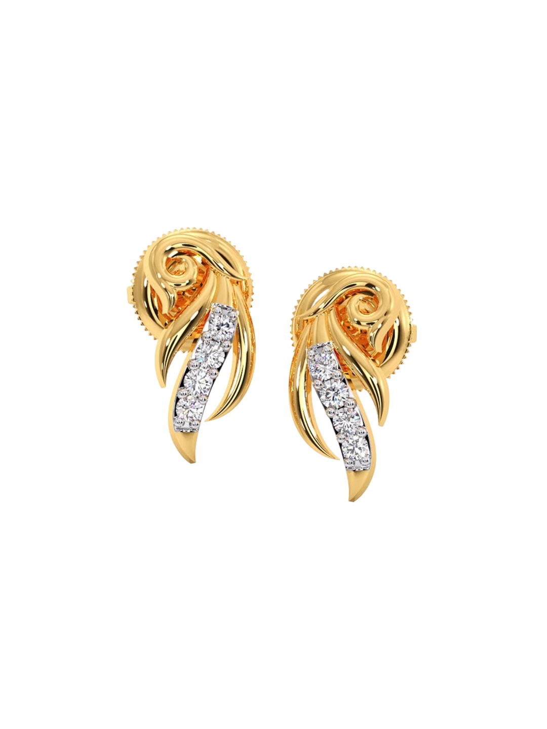 

CANDERE A KALYAN JEWELLERS COMPANY BIS Hallmark 14KT (585) Gold Diamond Earrings-1.53 gm
