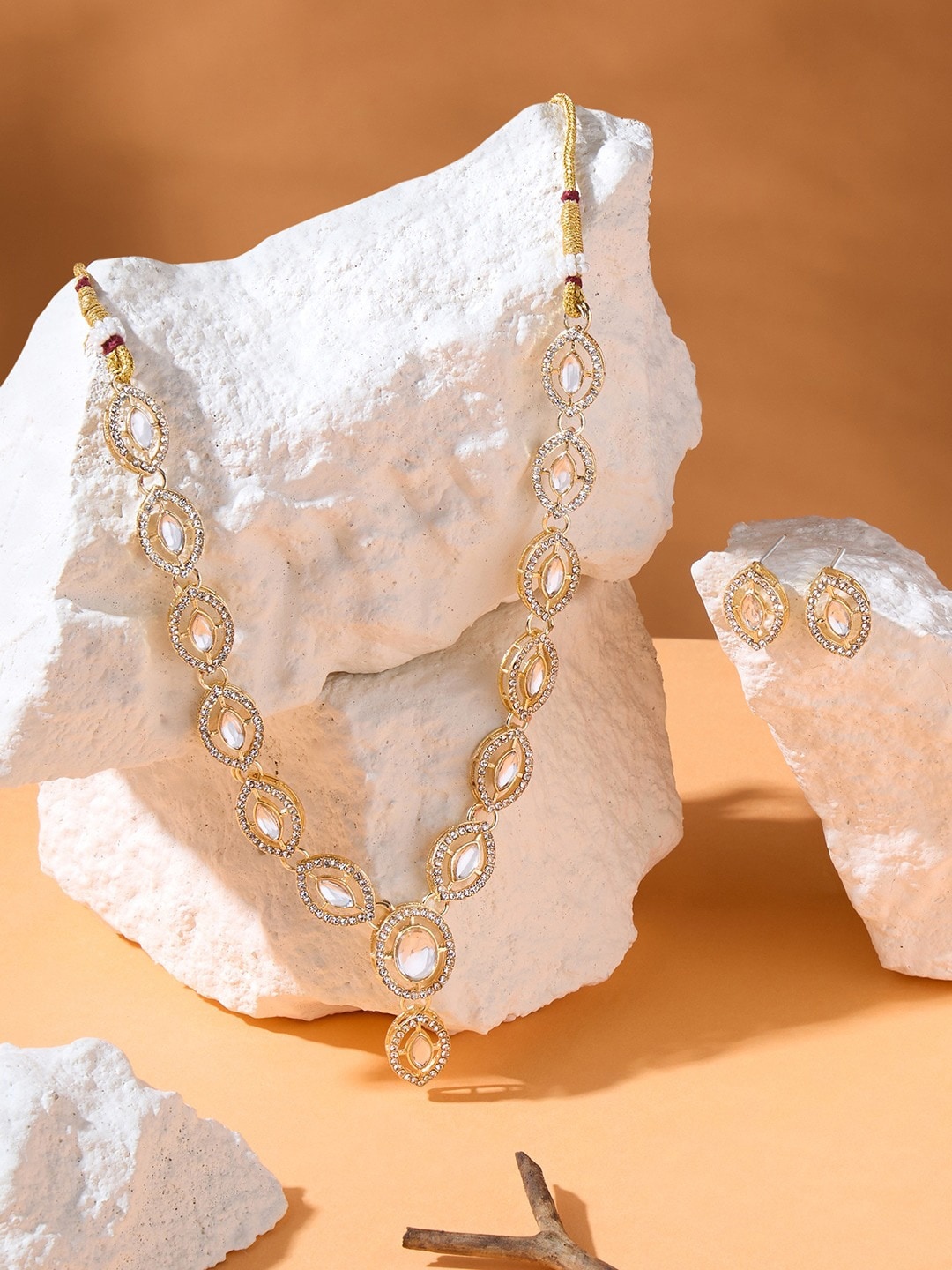 

AMI Gold-Plated Austrian Diamonds-Studded Jewellery Set
