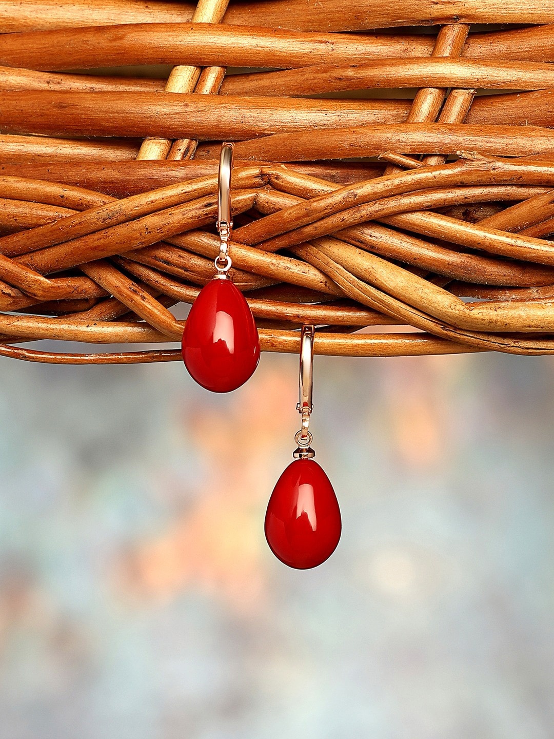 

AMI Rose Gold-Plated Contemporary Drop Earrings