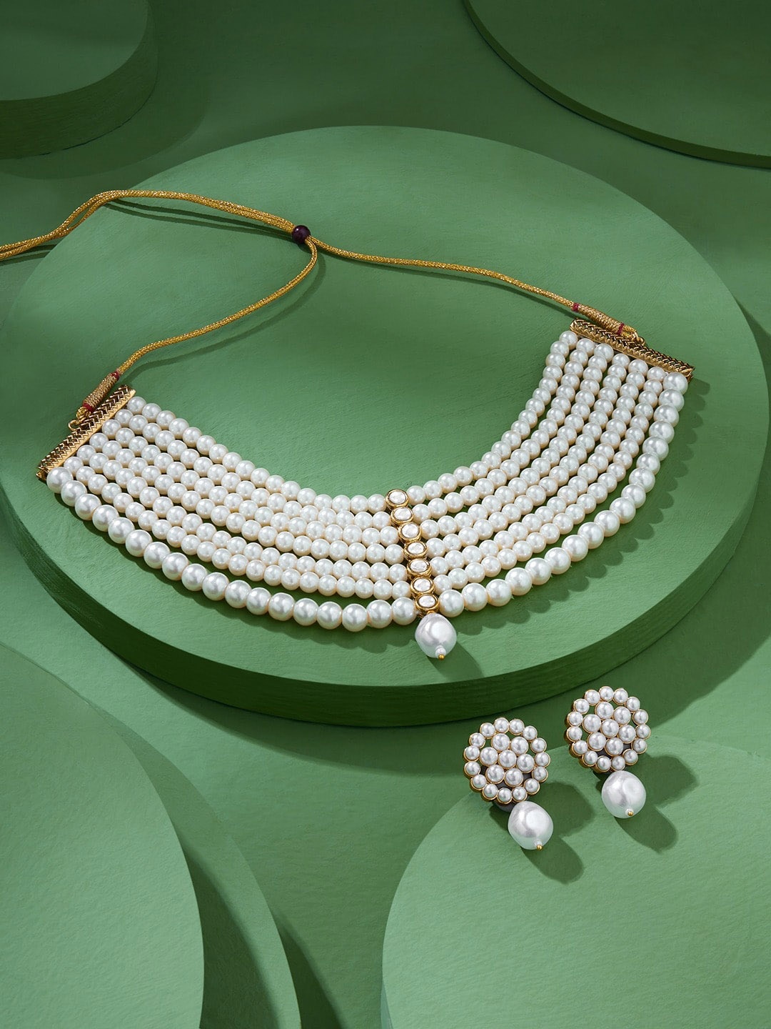 

AMI Gold-Plated Beaded Jewellery Set