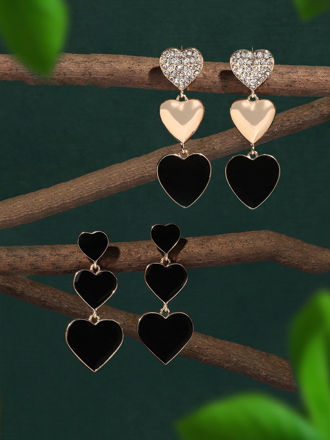 

AMI Set of 2 Gold-Plated Contemporary Drop Earrings
