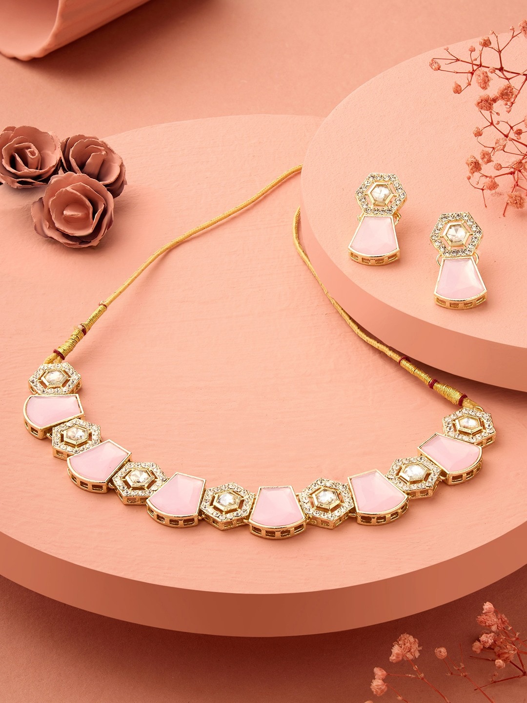 

AMI Gold-Plated Austrian Diamonds Studded Jewellery Set