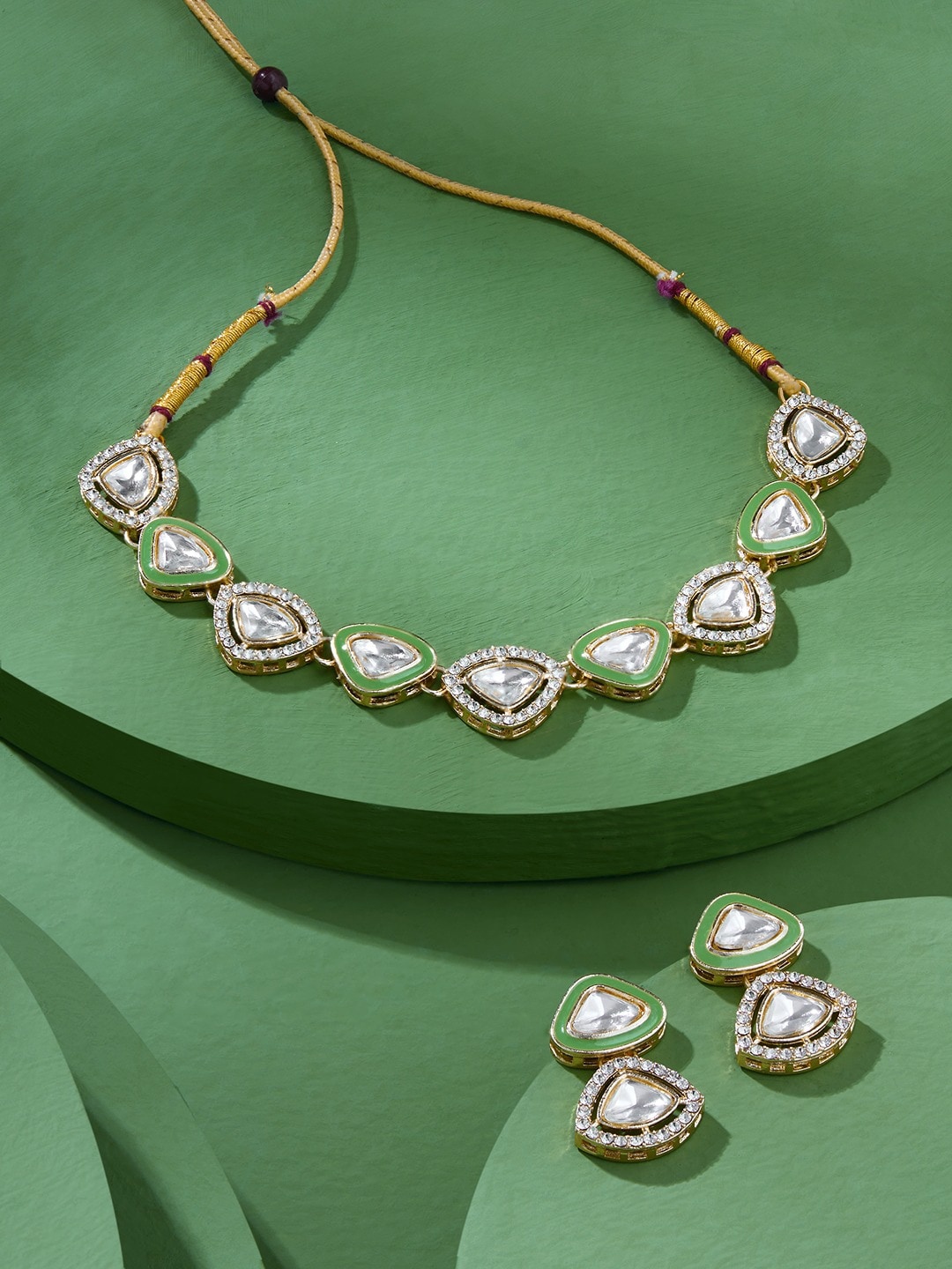 

AMI Gold-Plated Stones-Studded Jewellery Set