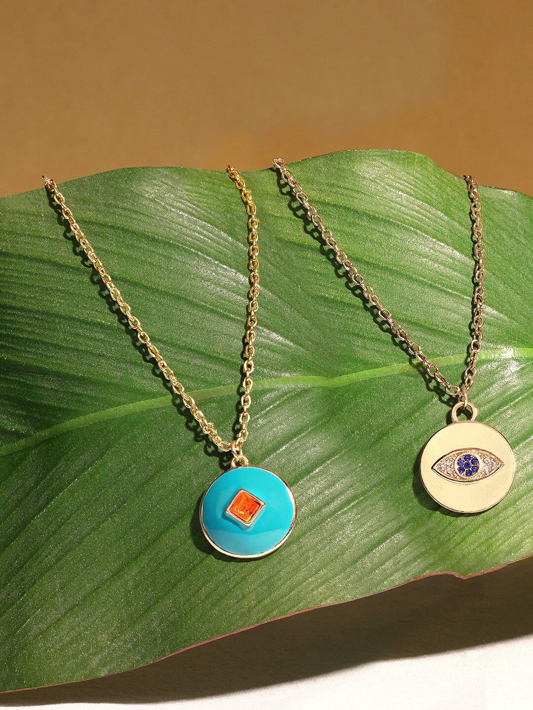 

AMI Set of 2 Gold-Plated Evil Eye Chain