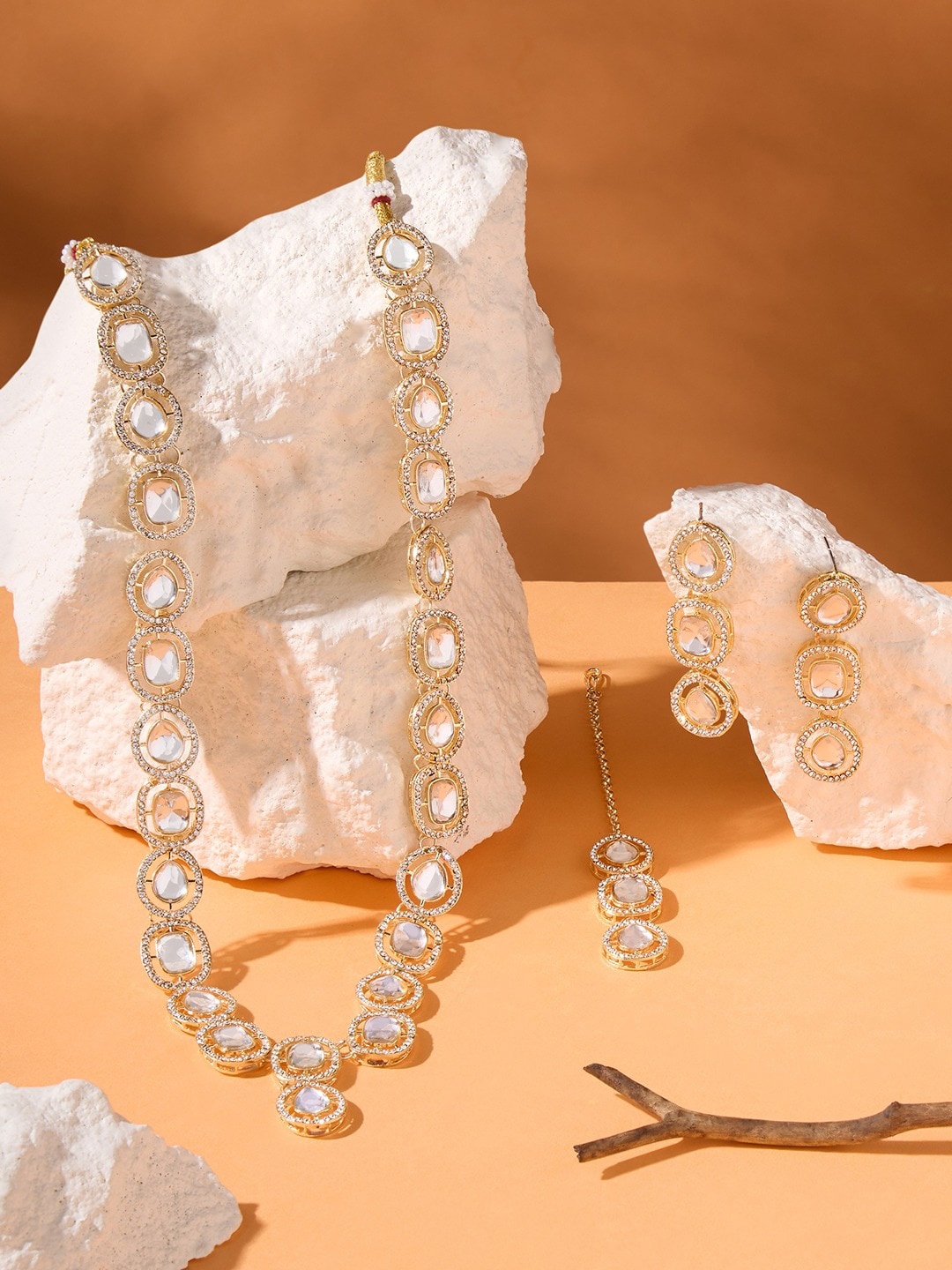 

AMI Austrian Diamonds-Studded Jewellery Set, White
