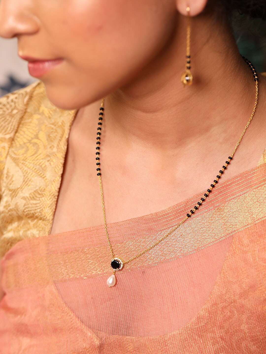 

Unniyarcha Gold-Plated 92.5 Silver Mangalsutra