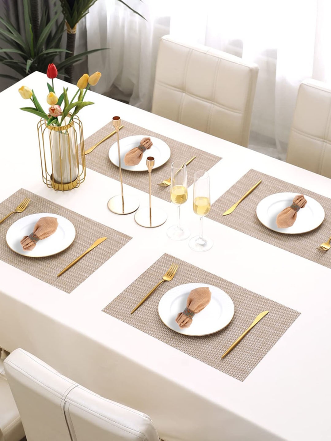

THE HOME CO. Black 6 Pieces Zig-zag Printed Napkin Rings