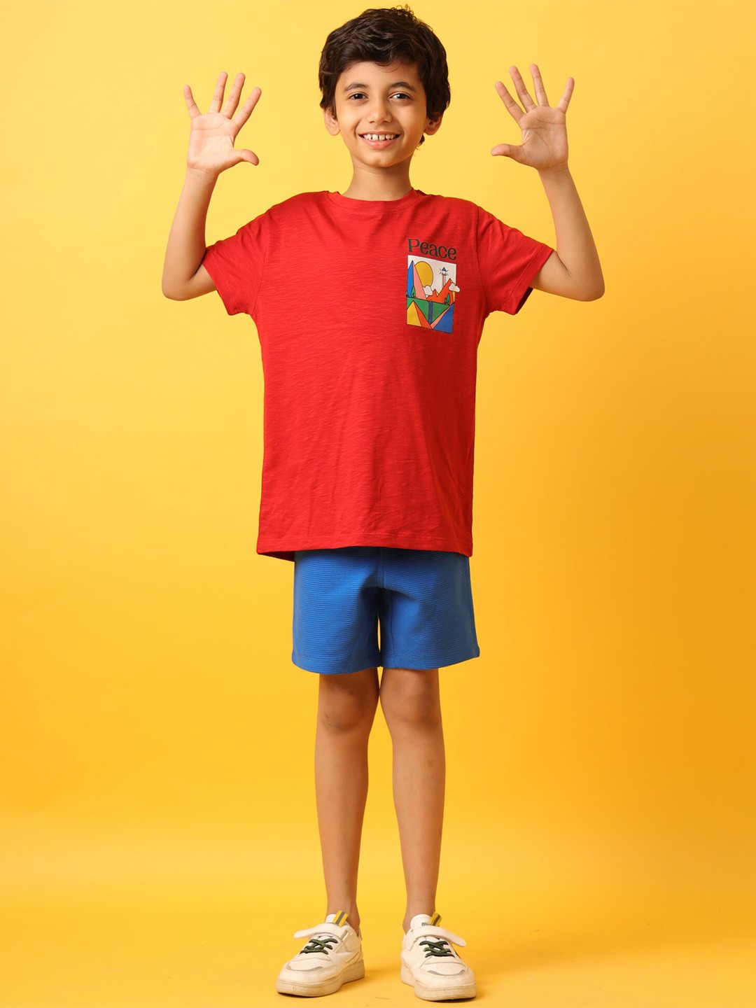 

Anthrilo Boys Round Neck Short Sleeves T-shirt & Shorts Clothing Set, Red