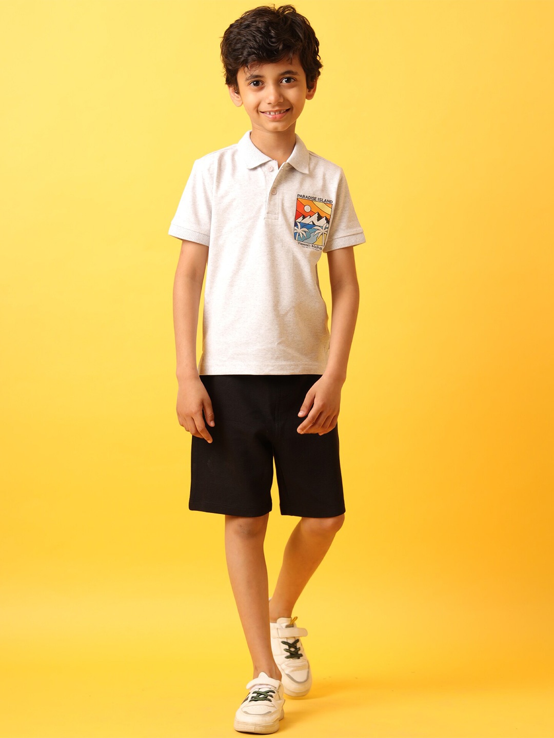 

Anthrilo Boys Polo Collar Short Sleeves T-shirt & Shorts Clothing Set, Grey