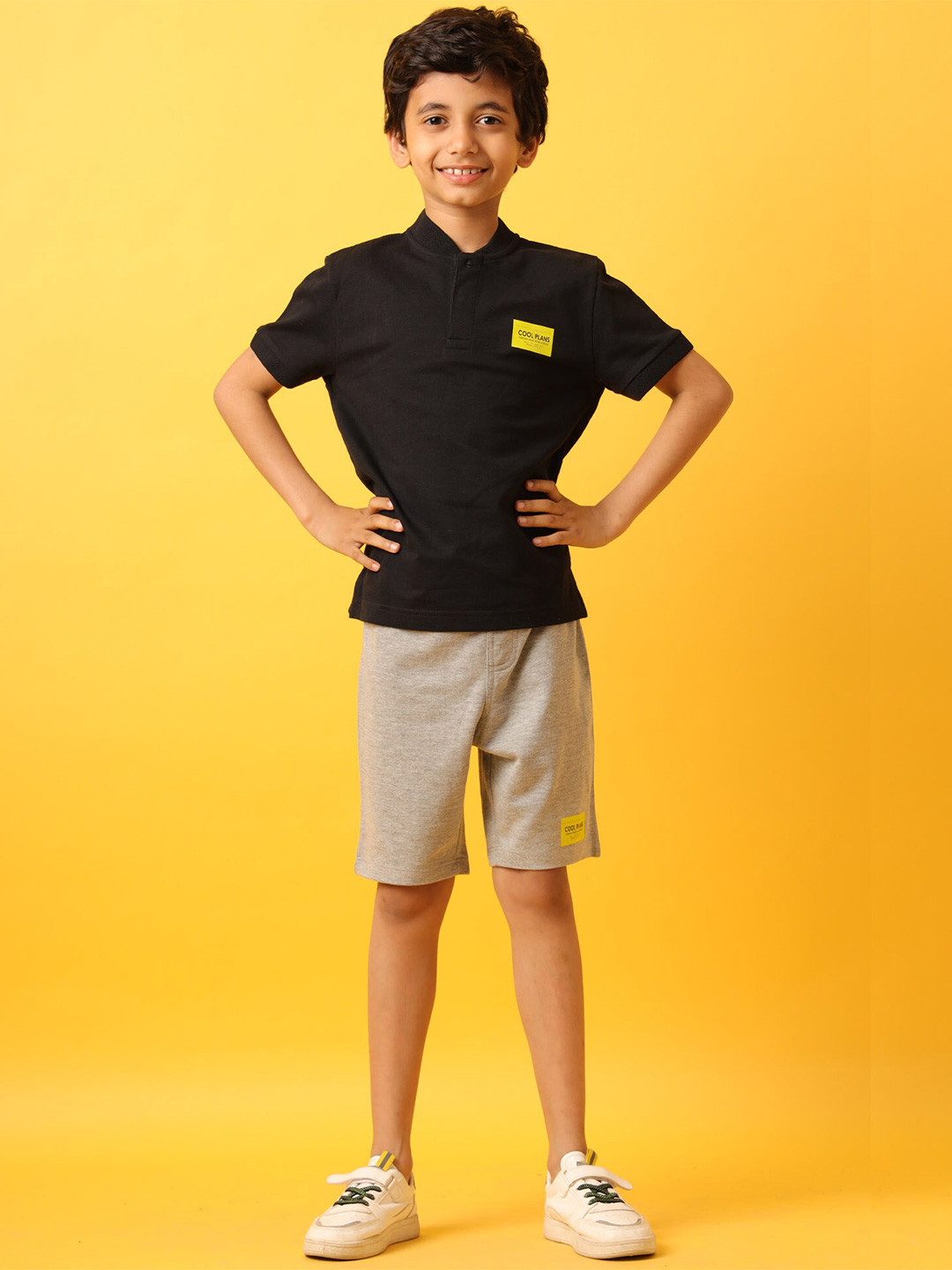 

Anthrilo Boys Polo Collar Short Sleeves T-shirt & Shorts Clothing Set, Black