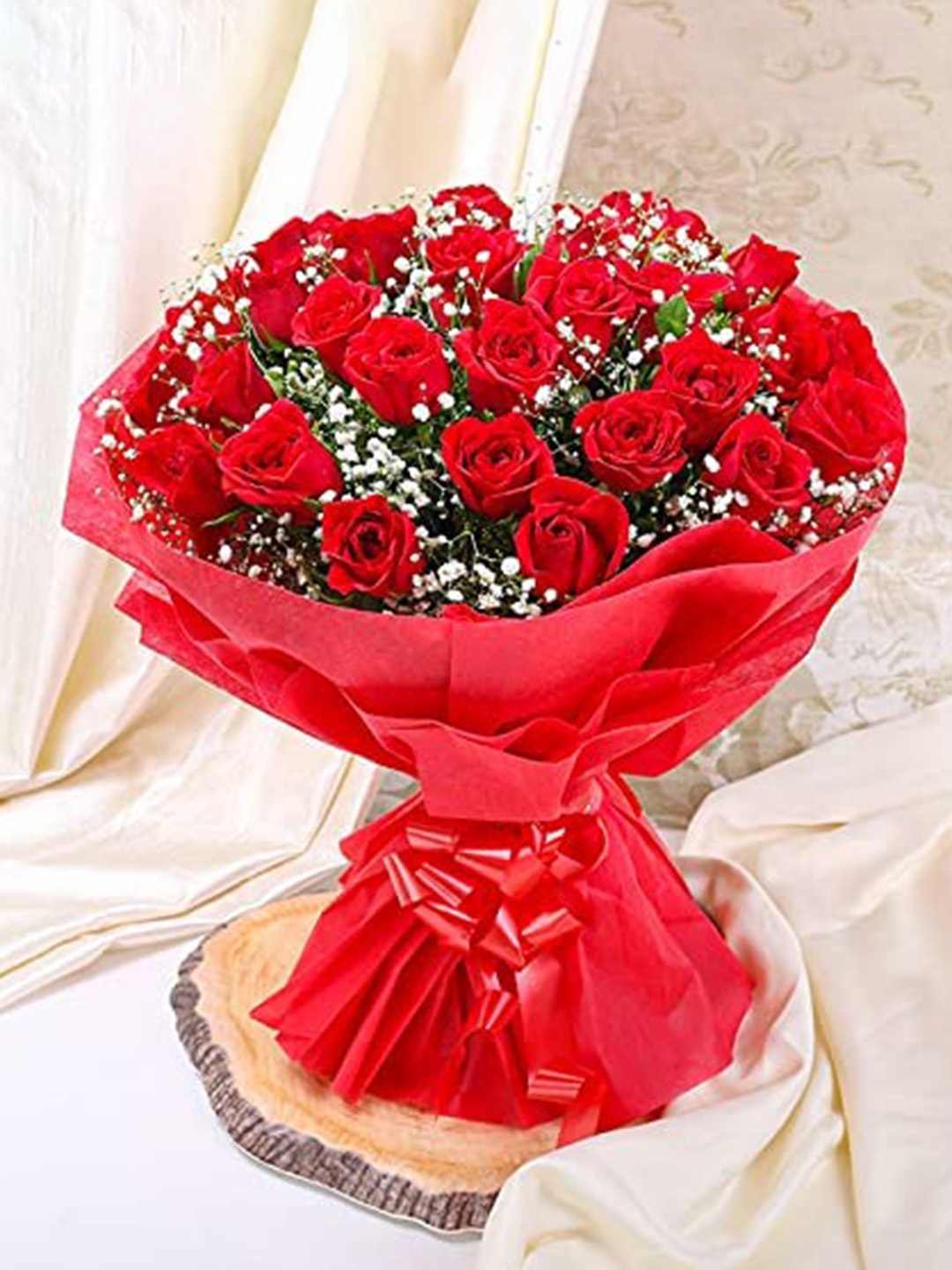 

Floweraura Red 30 Pieces Scarlet Fresh Live Roses Flowers Bouquet
