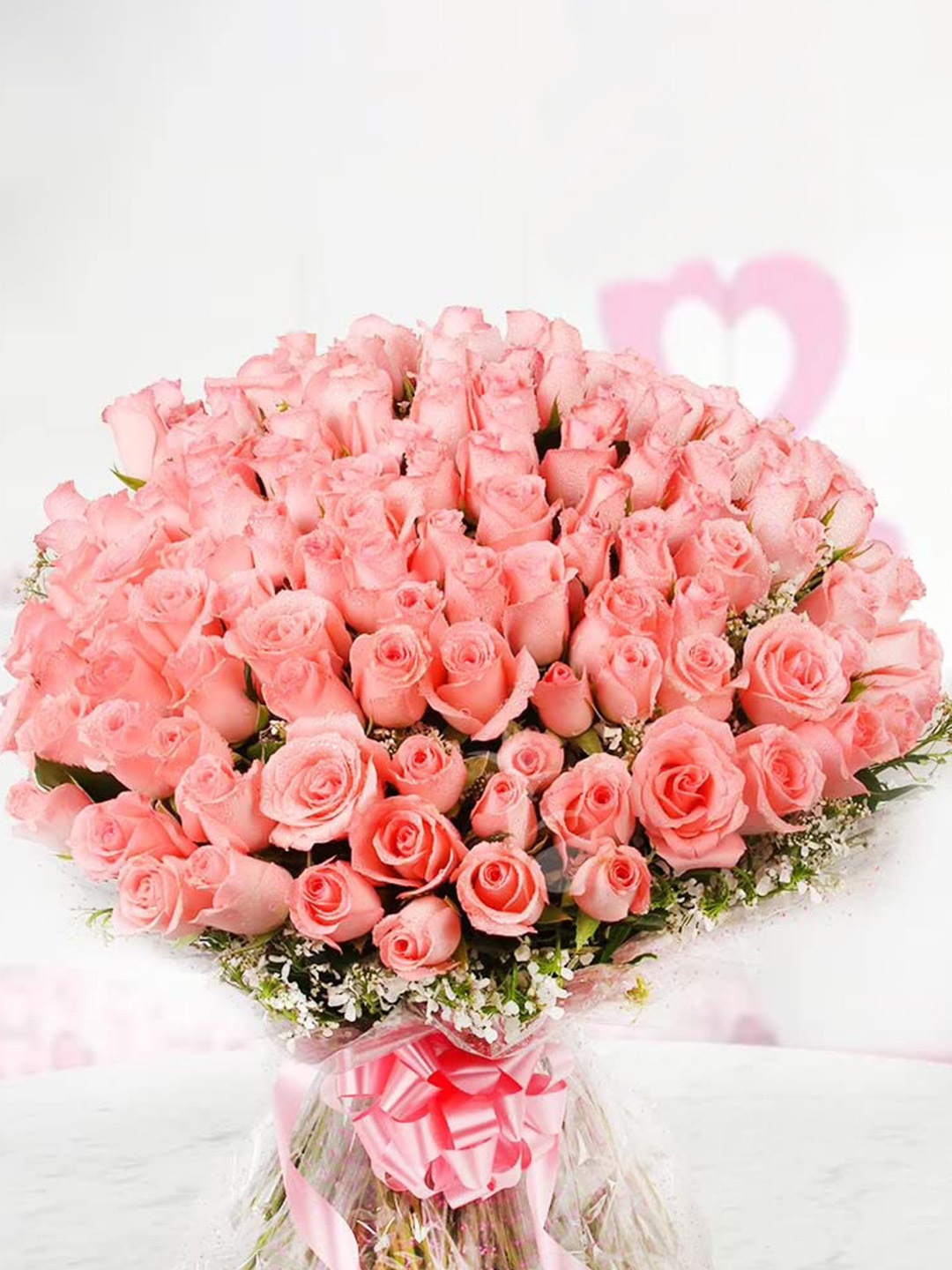 

Floweraura Pink 100 Pieces Fresh Live Roses Flowers Bouquet