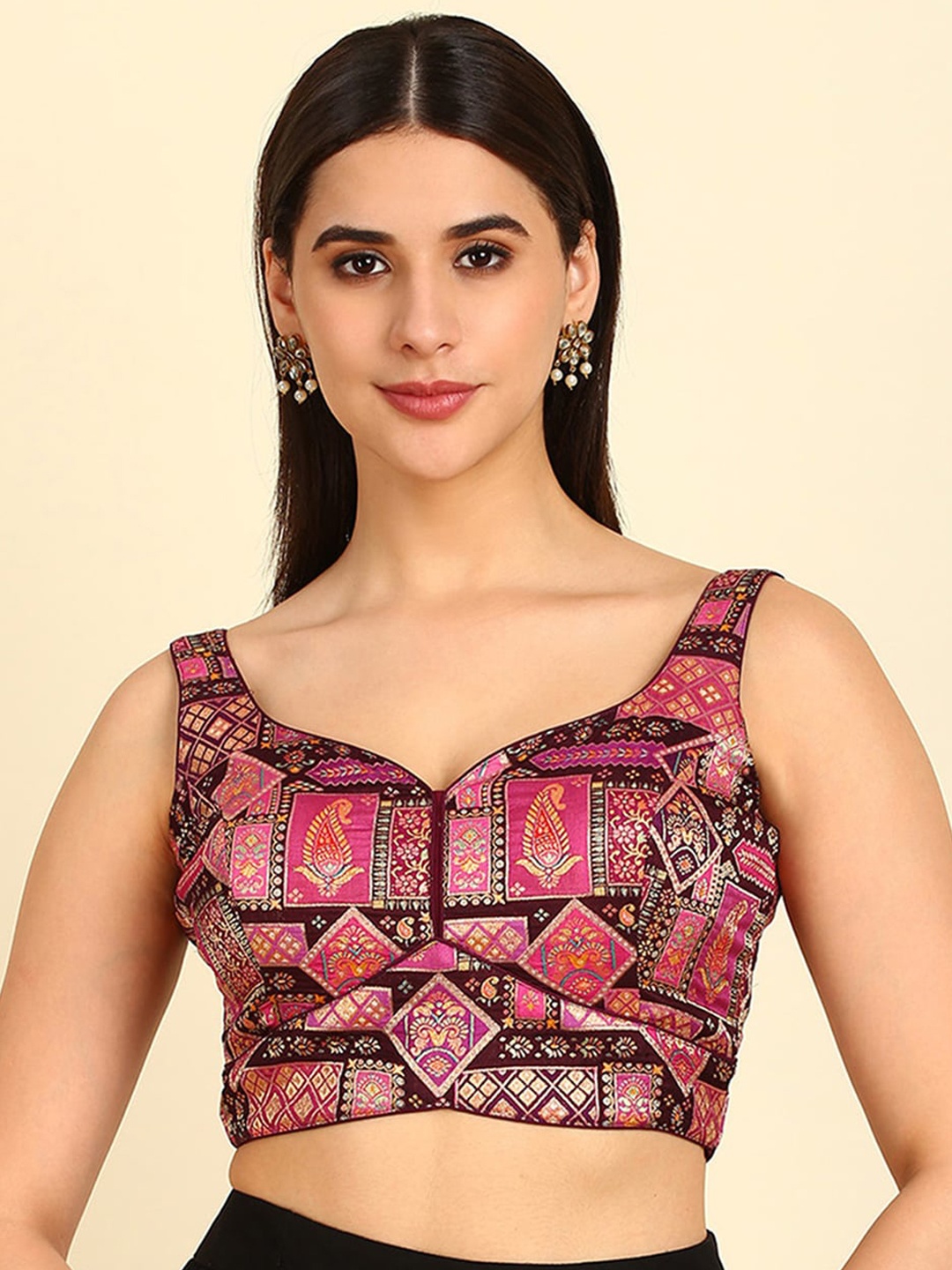 

Soch Woven Design Padded Blouse, Purple