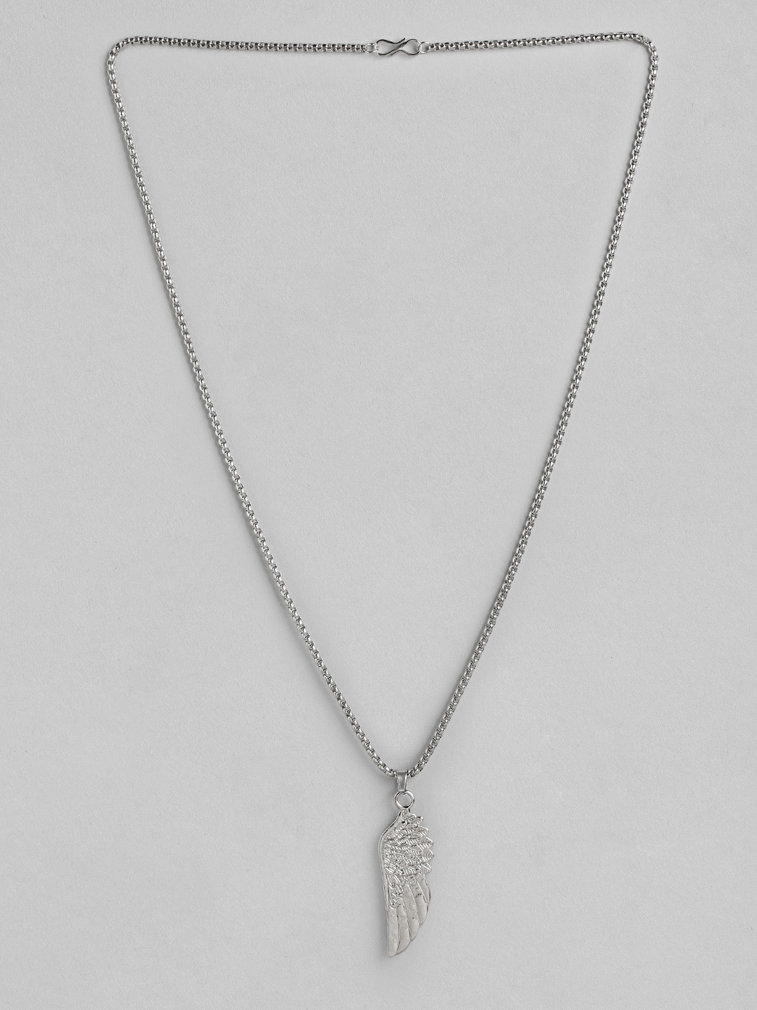 

PARIS HAMILTON Silver-Plated Feather Shaped Pendant with Chain
