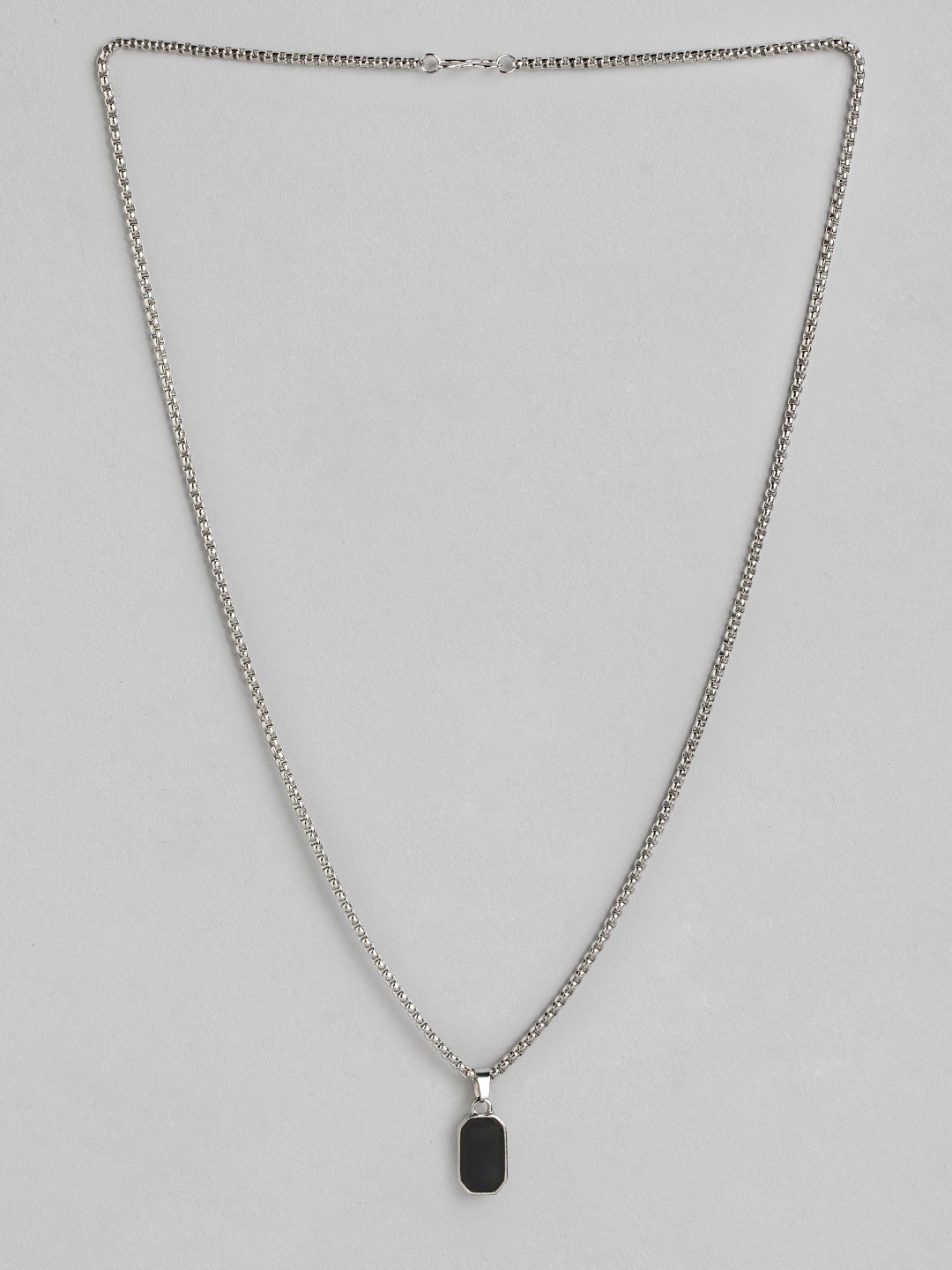 

PARIS HAMILTON Silver-Plated Geometric Cubic Zirconia Pendant with Chain, Black