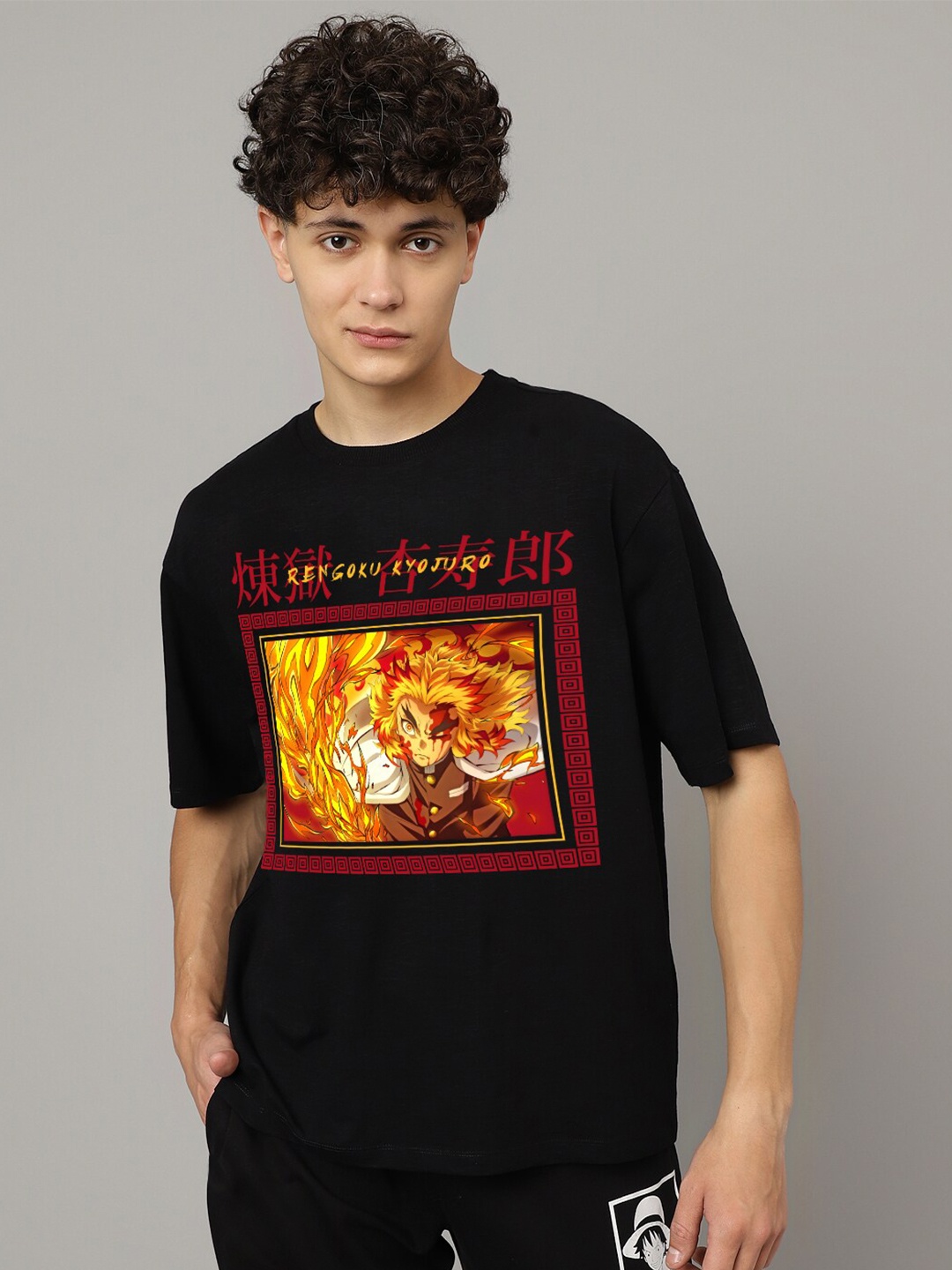 

Free Authority Demon Slayer Printed Pure Cotton Loose-Fit Tshirt, Black
