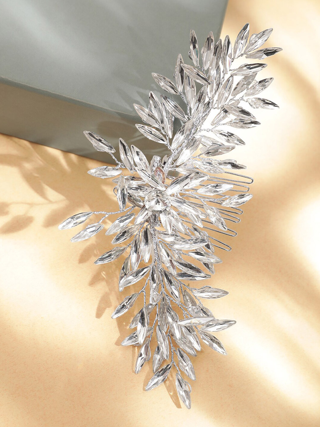 

Rubans Silver Plated Crystal Studded Embellished Tiara