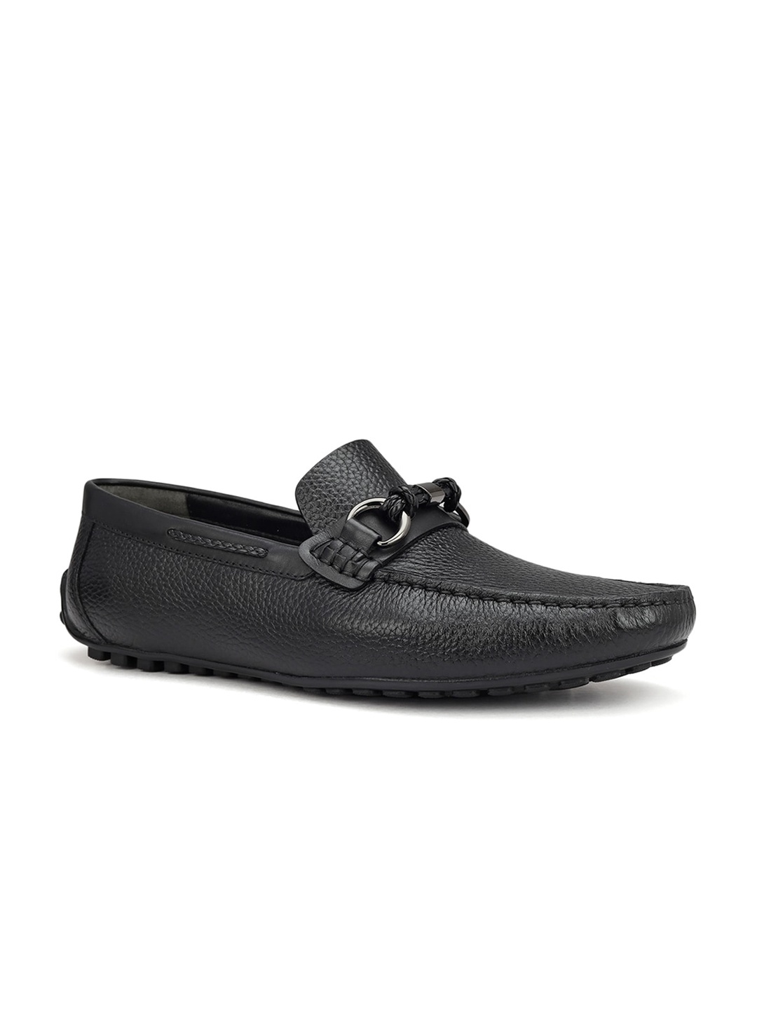 

ROSSO BRUNELLO Men Textured Leather Formal Loafers, Brown