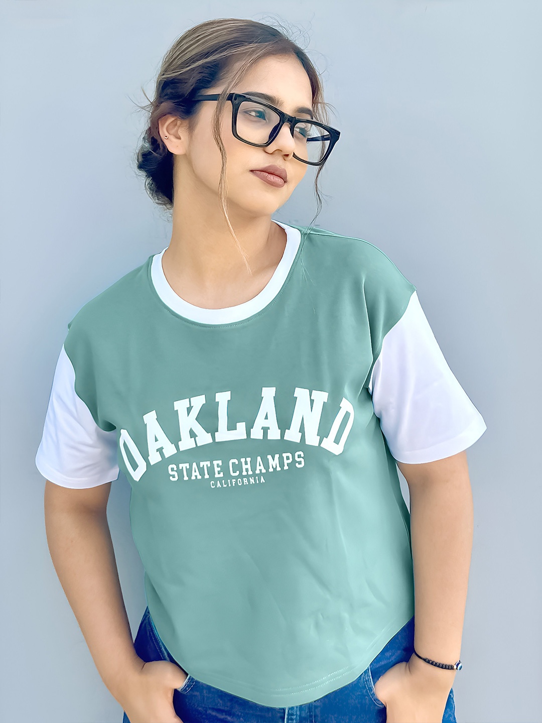 

Maniac Round Neck Typography Printed Cotton Slim Fit T-shirt, Green