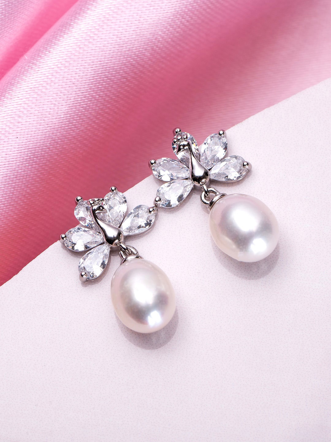

Zavya Rhodium Plated 925 Pure Sterling Silver Contemporary Studs
