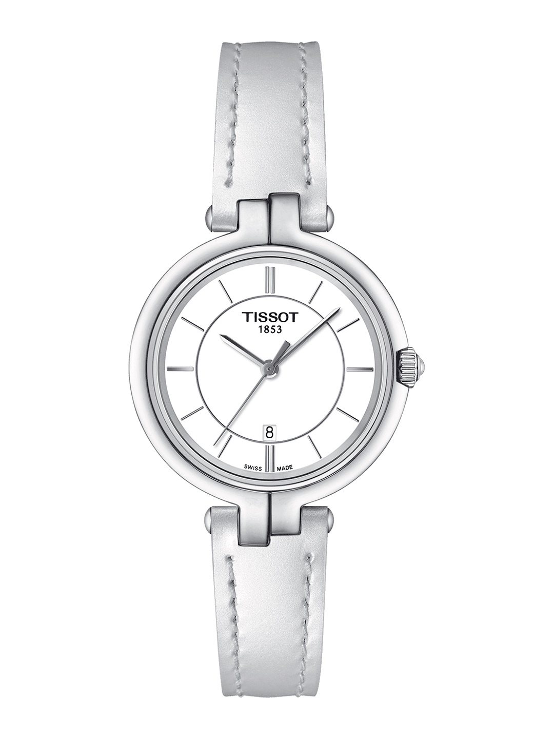 

TISSOT Women Dial & Leather Straps Analogue Watch T0942101601100, White