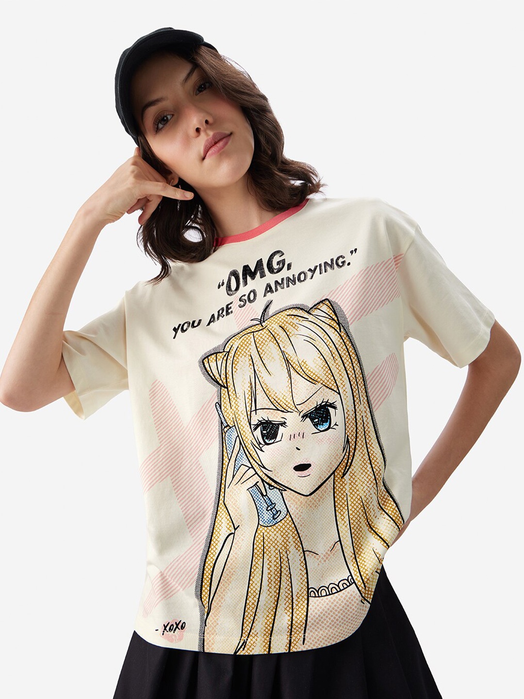 

The Souled Store Round Neck Printed Cotton T-shirt, Off white