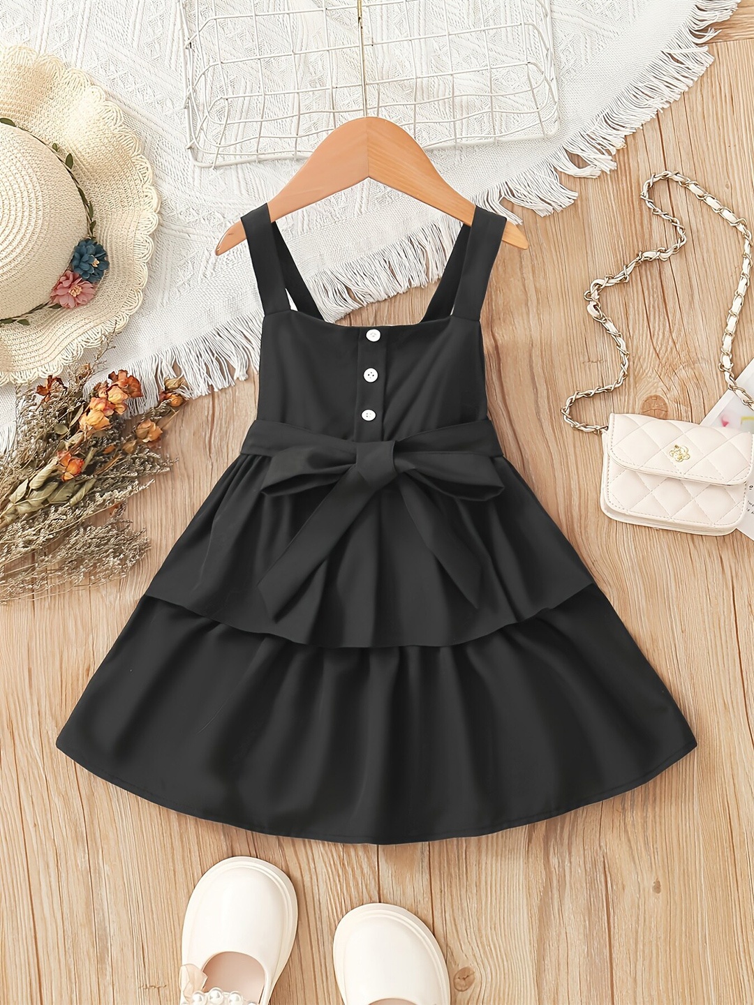 

LYTIX Sleeveless Cotton Fit & Flare Dress, Black