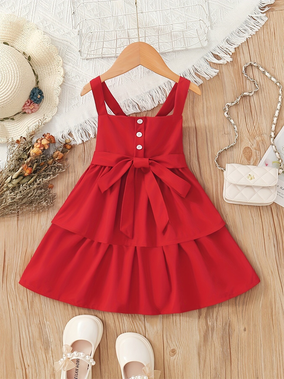 

LYTIX Sleeveless Cotton Fit & Flare Dress, Red