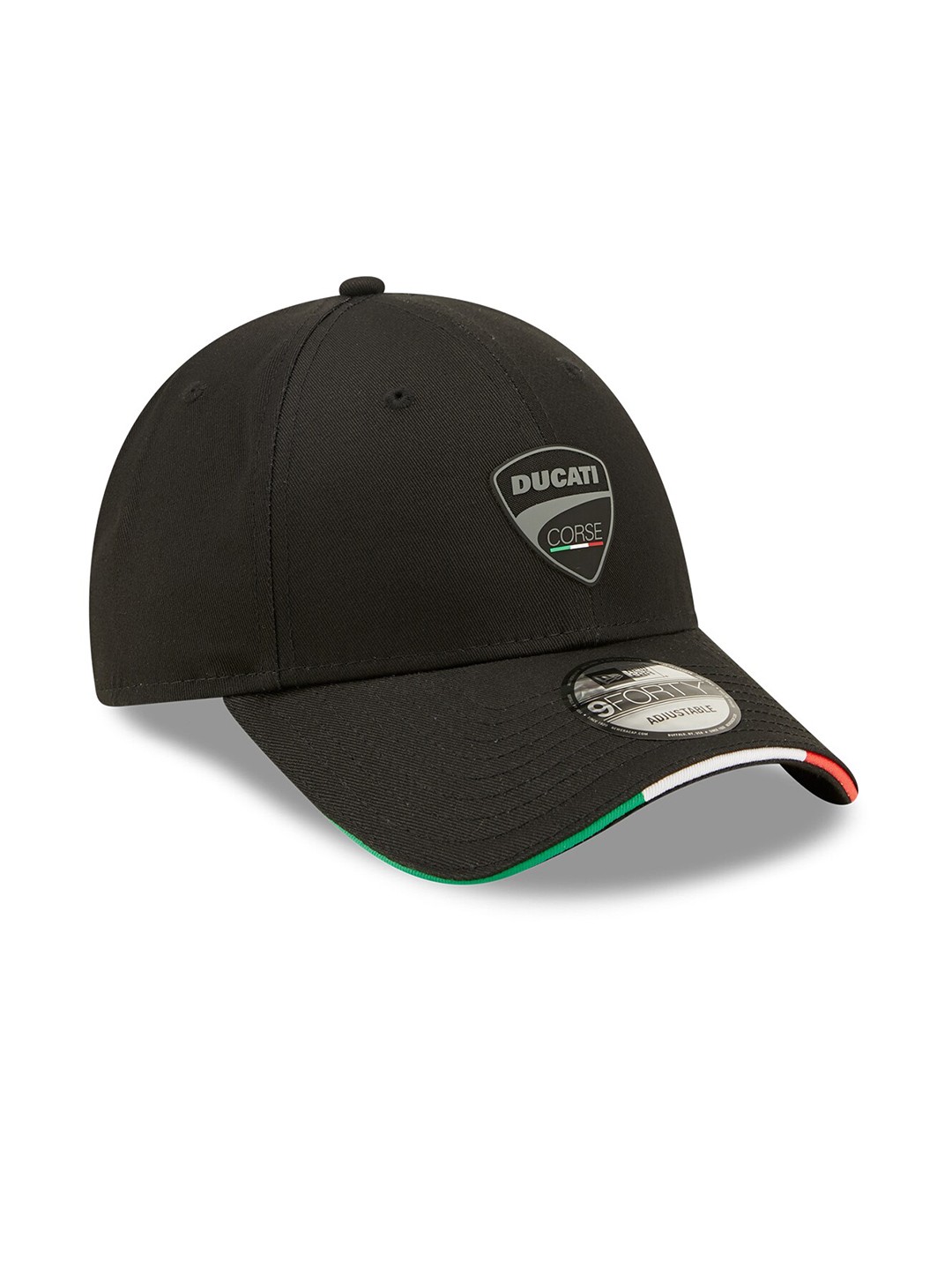 

New Era Ducati Corse Tricolour Flag Sandwich Black 9FORTY Adjustable Cap